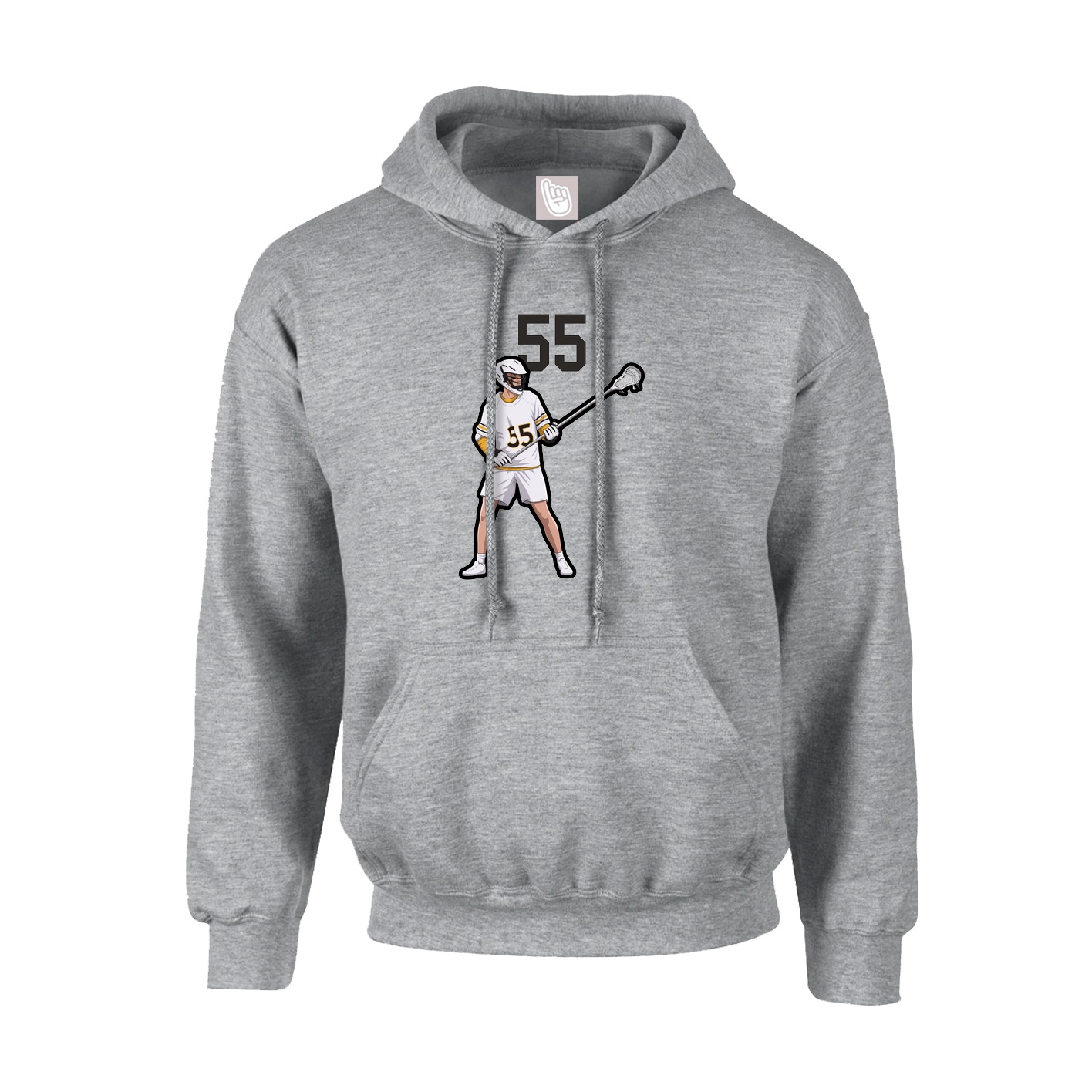 Hoodie — Number Top in Grey