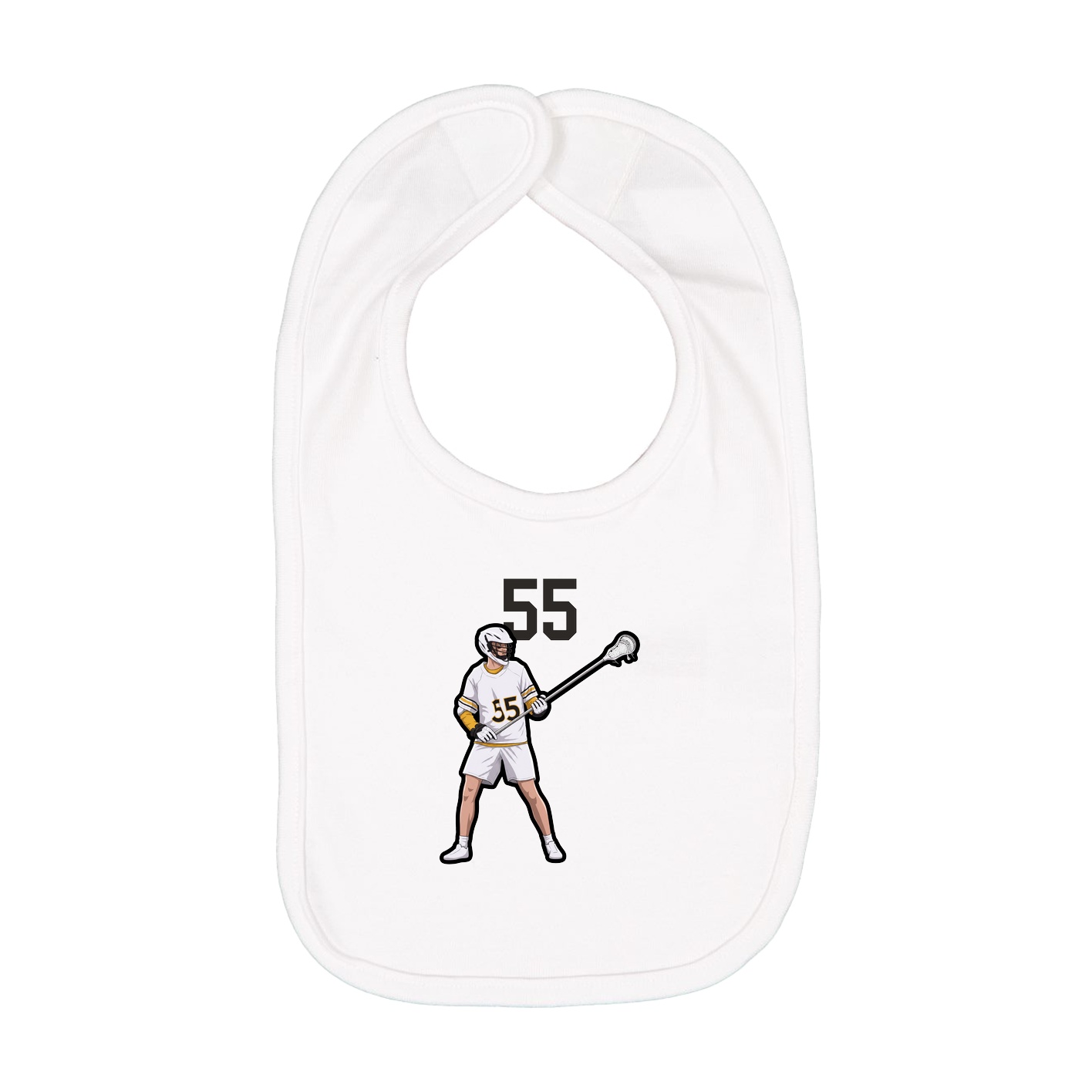 Infant Bib — Number Top in White