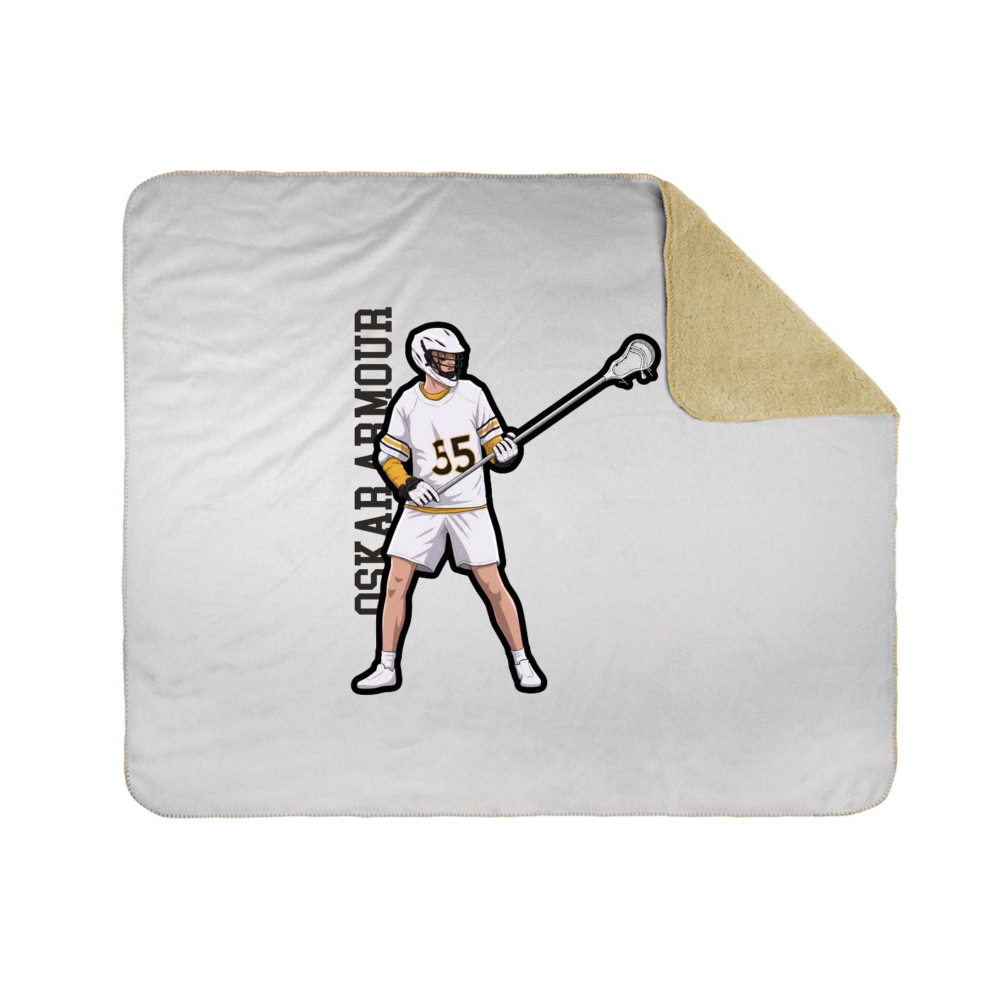 Throw Blanket — Name Vertical in White
