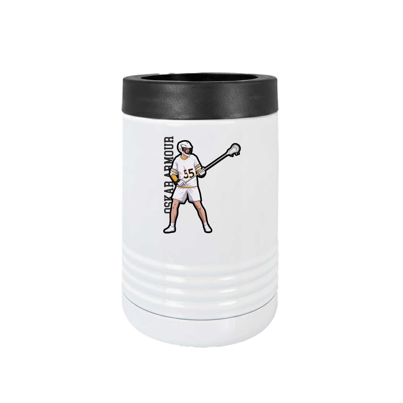 Beverage Holder — Name Vertical in White
