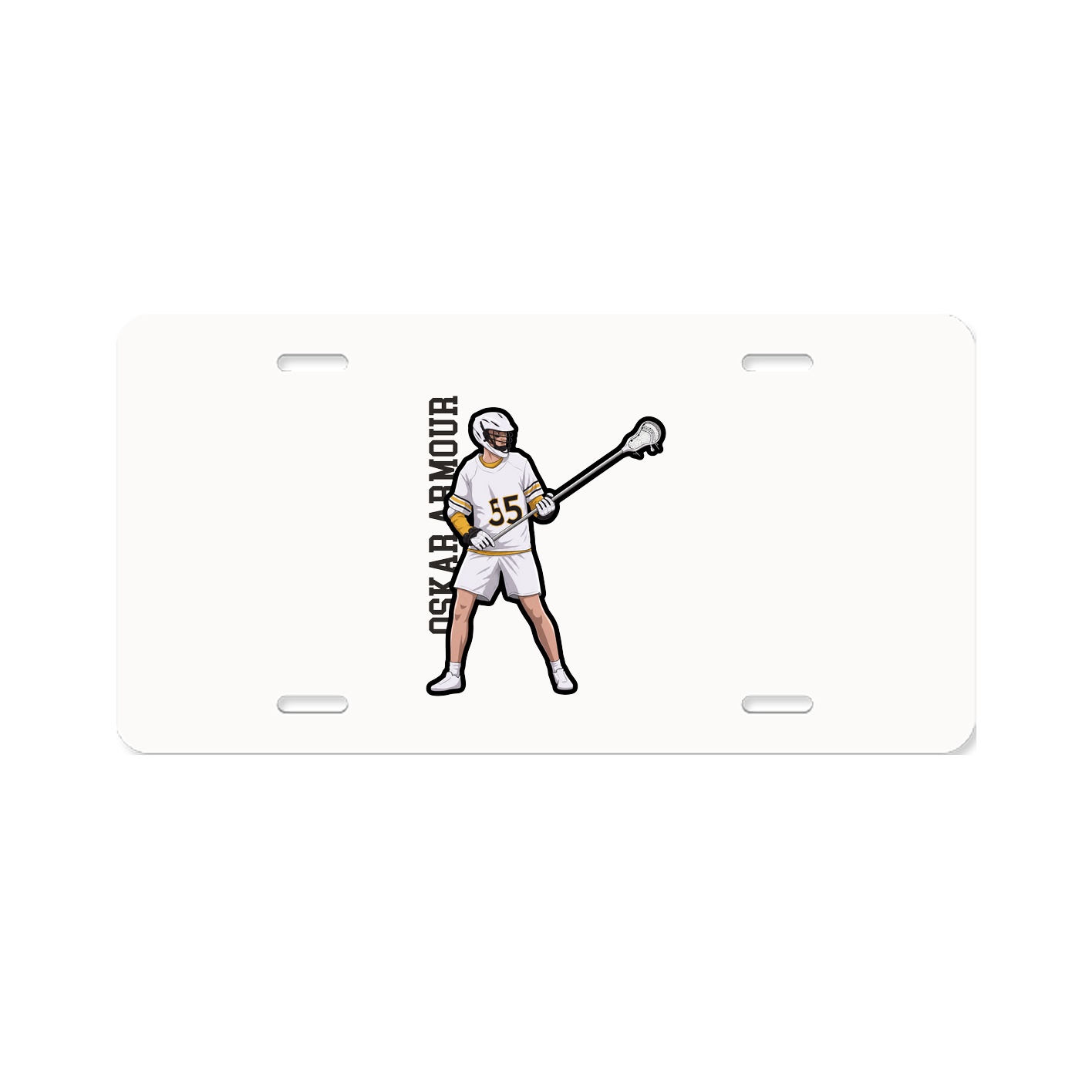 License Plate — Name Vertical in Classic