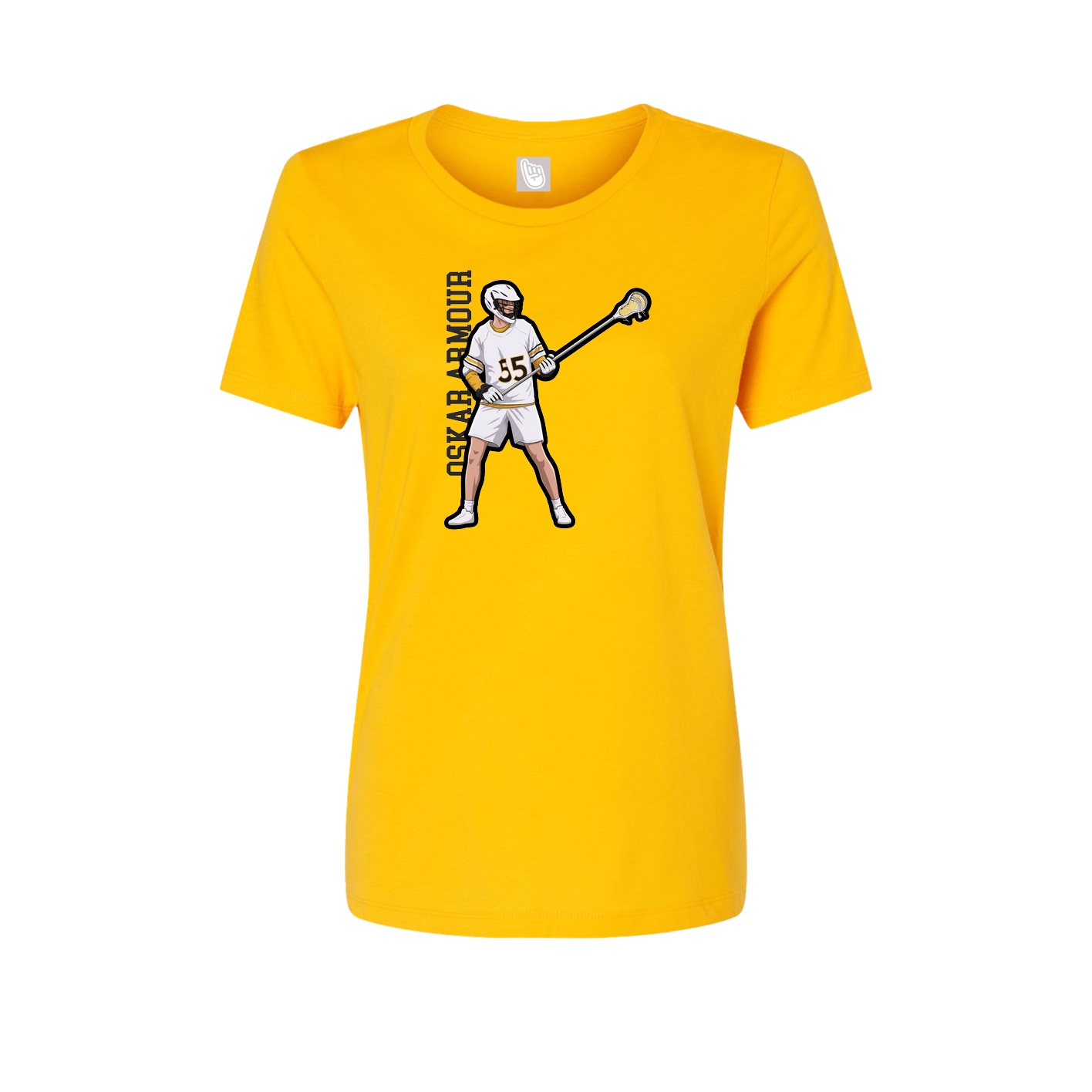 Fitted Women's Tee — Name Vertical in Gold