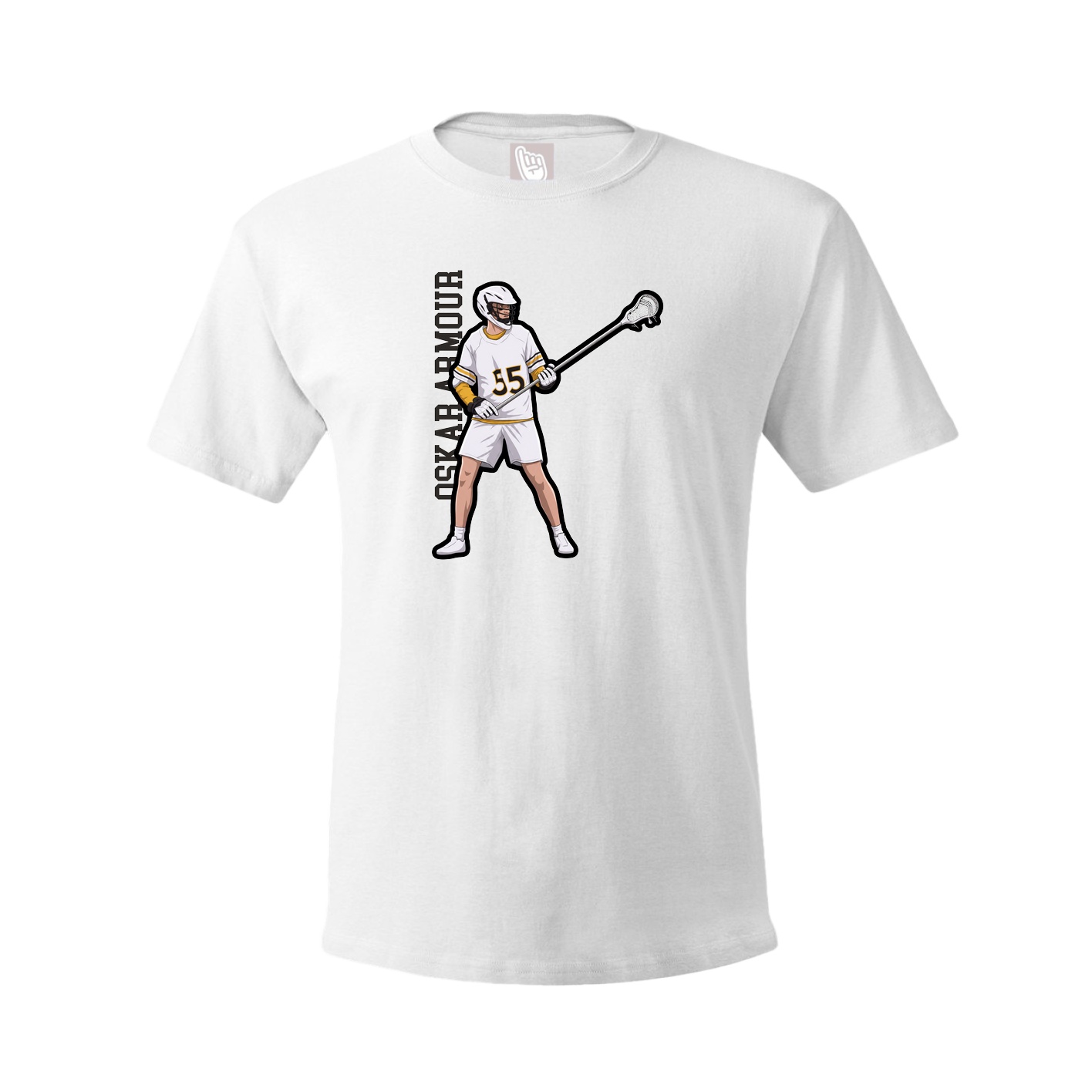 Youth Tee — Name Vertical in White