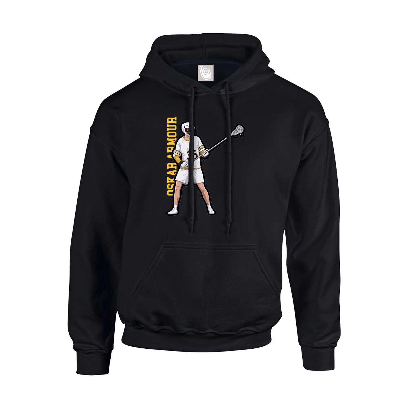 Youth Hoodie — Name Vertical in Black