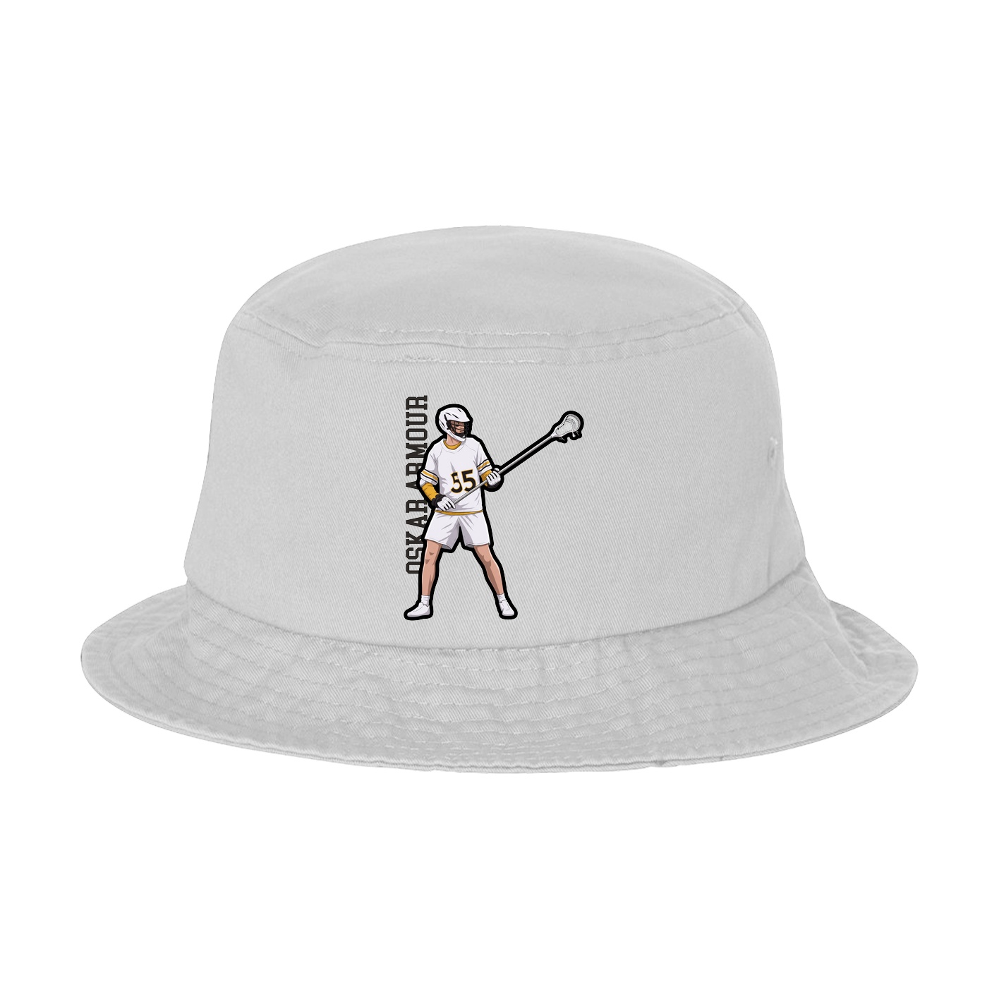 Bucket Cap — Name Vertical in White