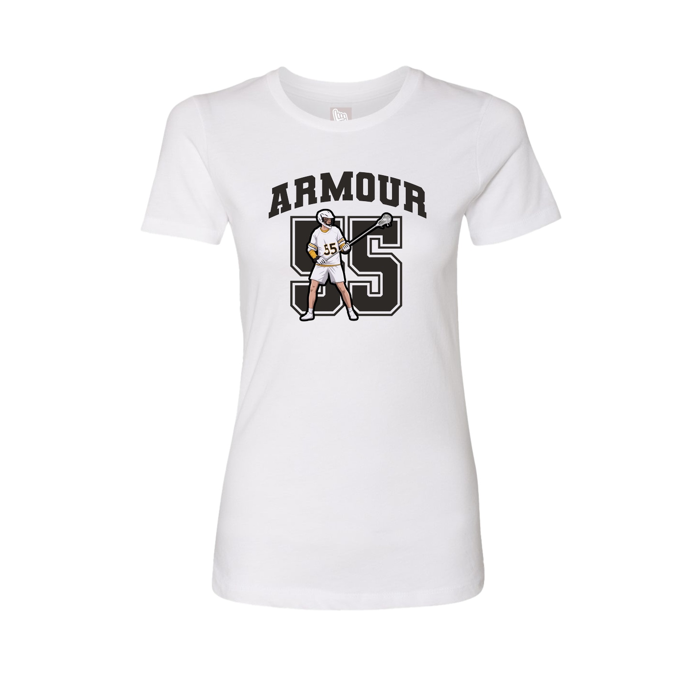 Fitted Women's Tee — Number in White