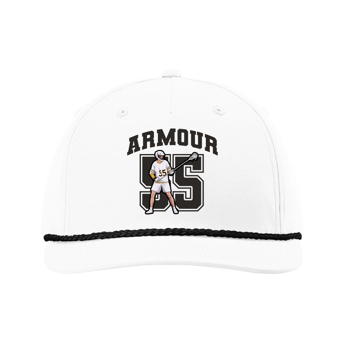 Five-Panel Classic Rope Cap — Number in White