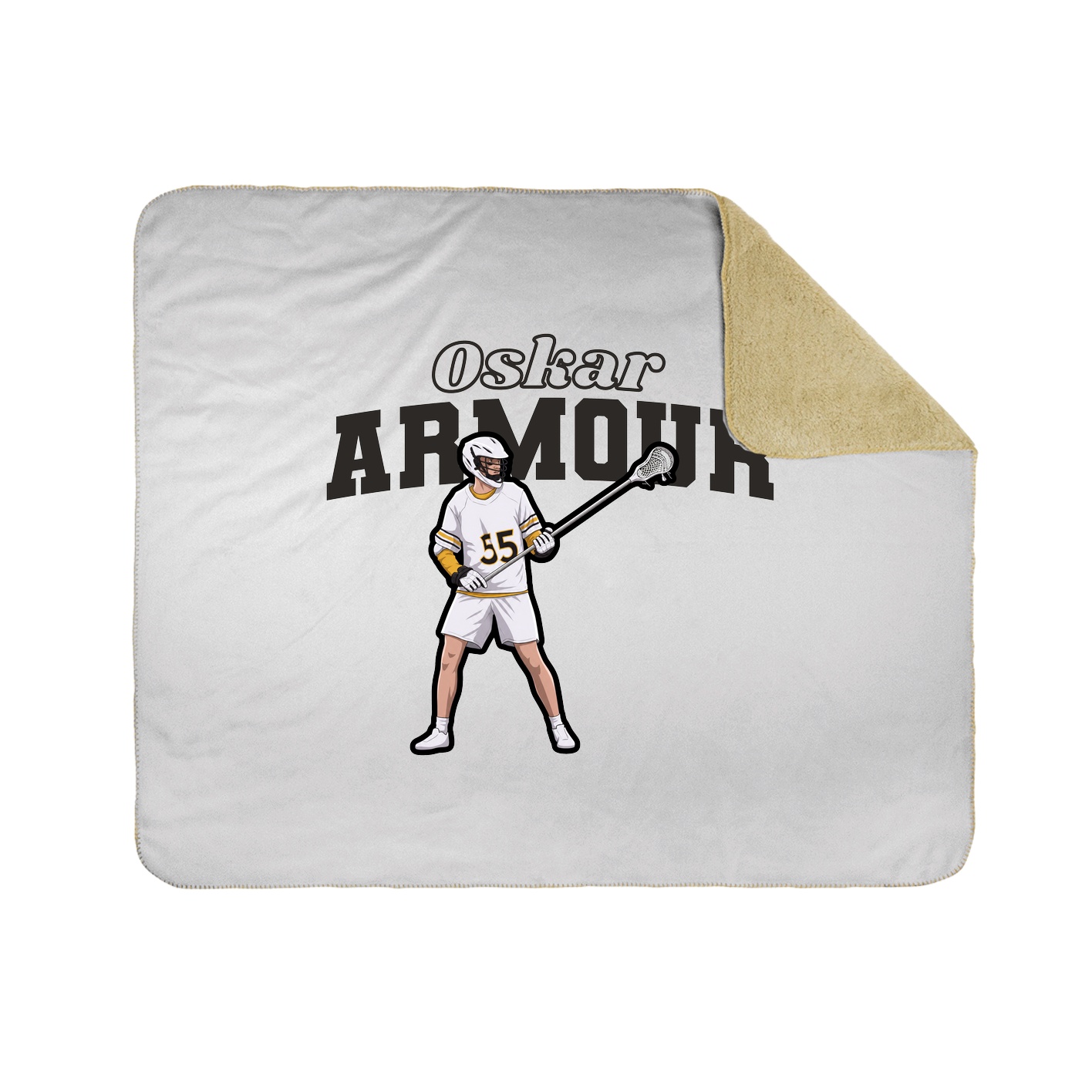 Throw Blanket — Name Arch in White