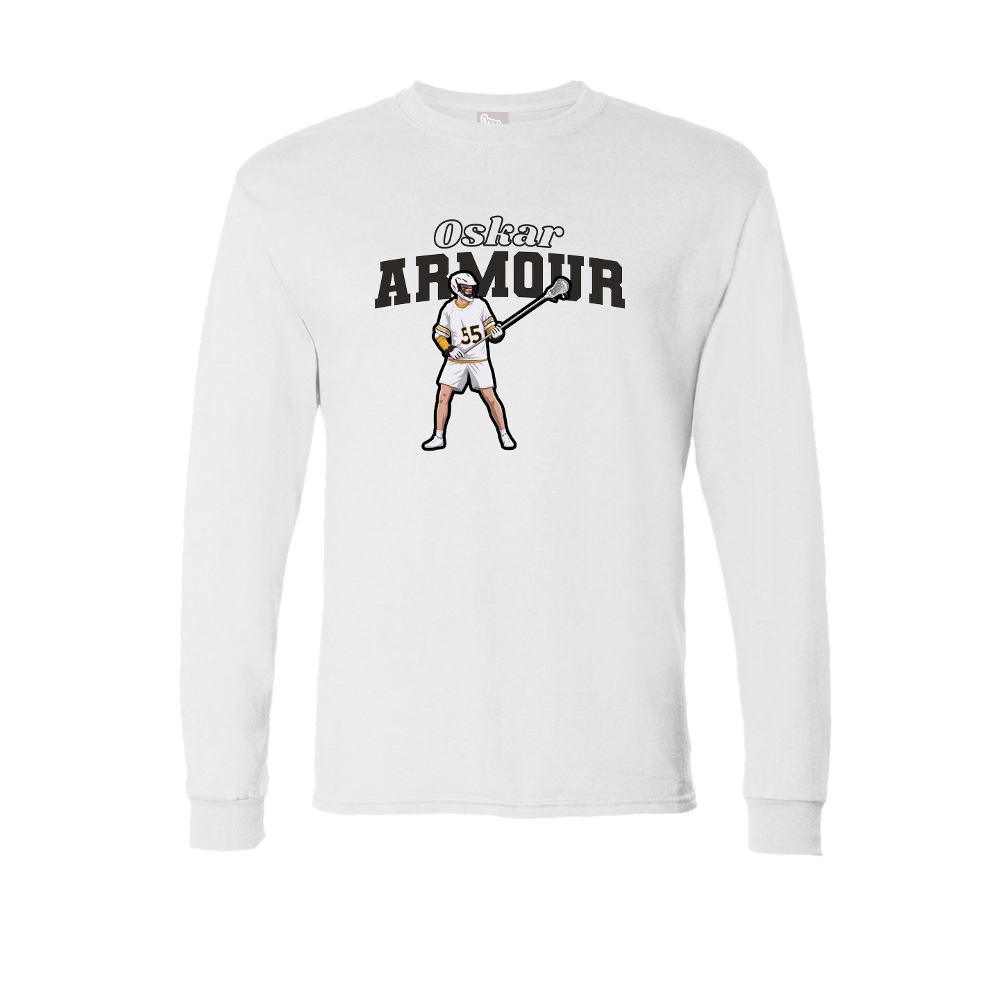 Long Sleeve Tee — Name Arch in White