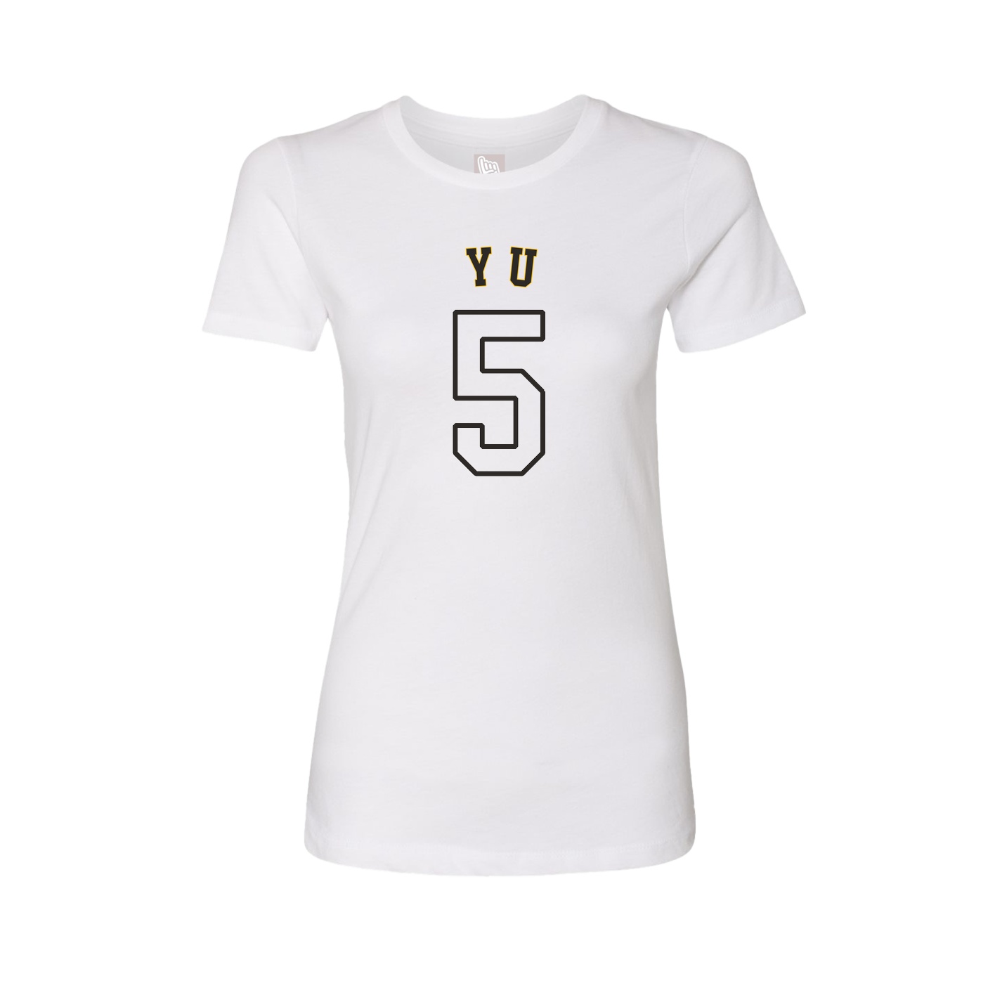 Fitted Women's Tee — Shirsey Arch in White