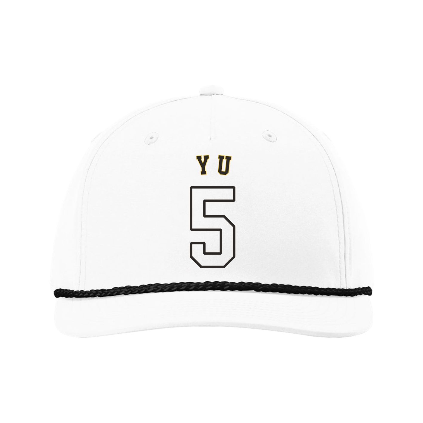 Five-Panel Classic Rope Cap — Shirsey Arch in White