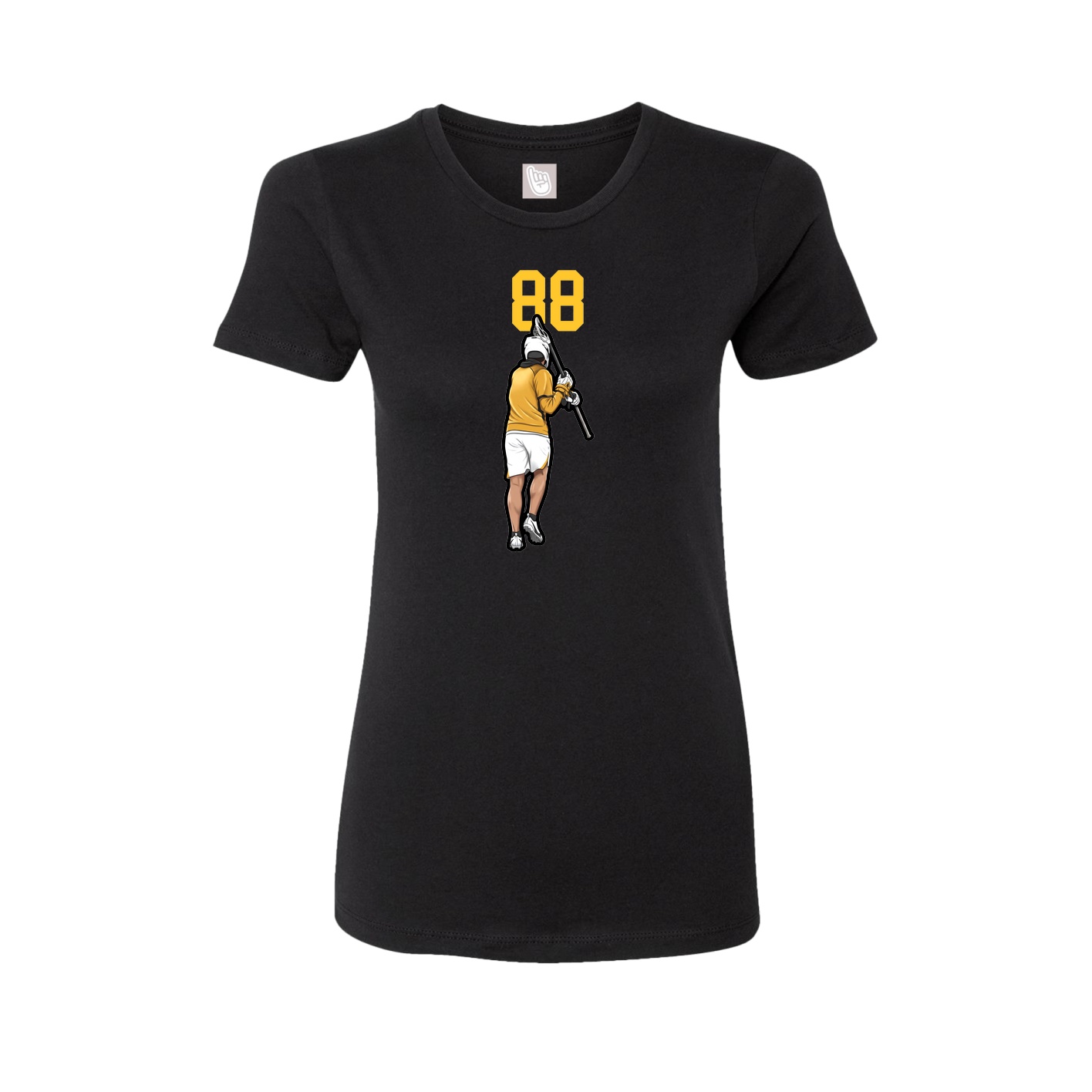 Fitted Women's Tee — Number Top in Black