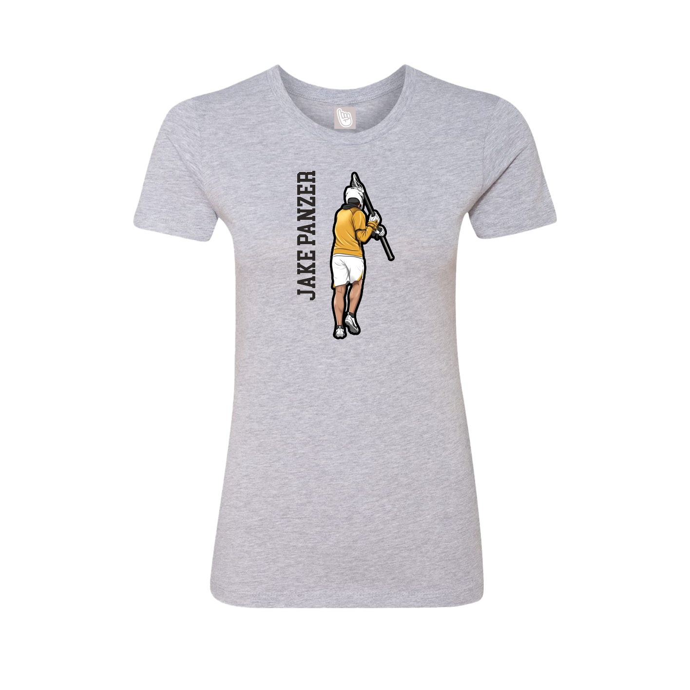 Fitted Women's Tee — Name Vertical in Grey