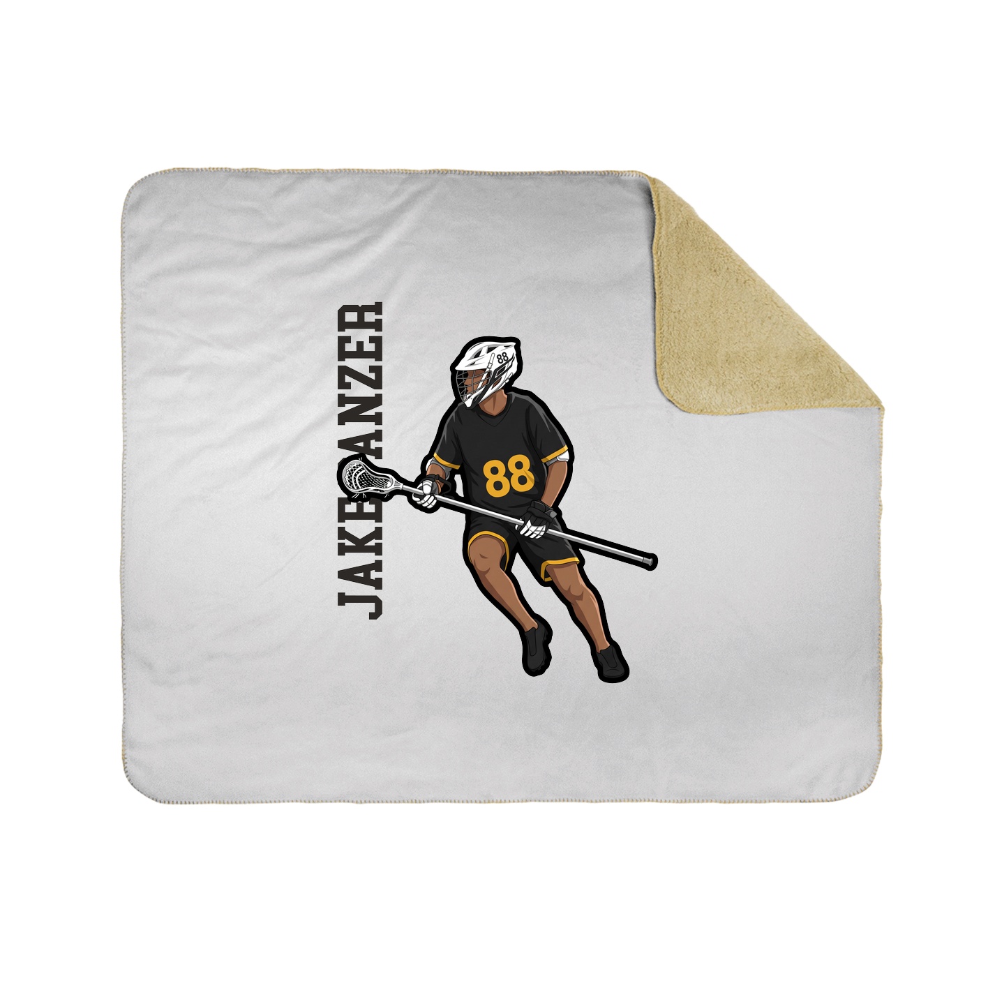 Throw Blanket — Name Vertical in White