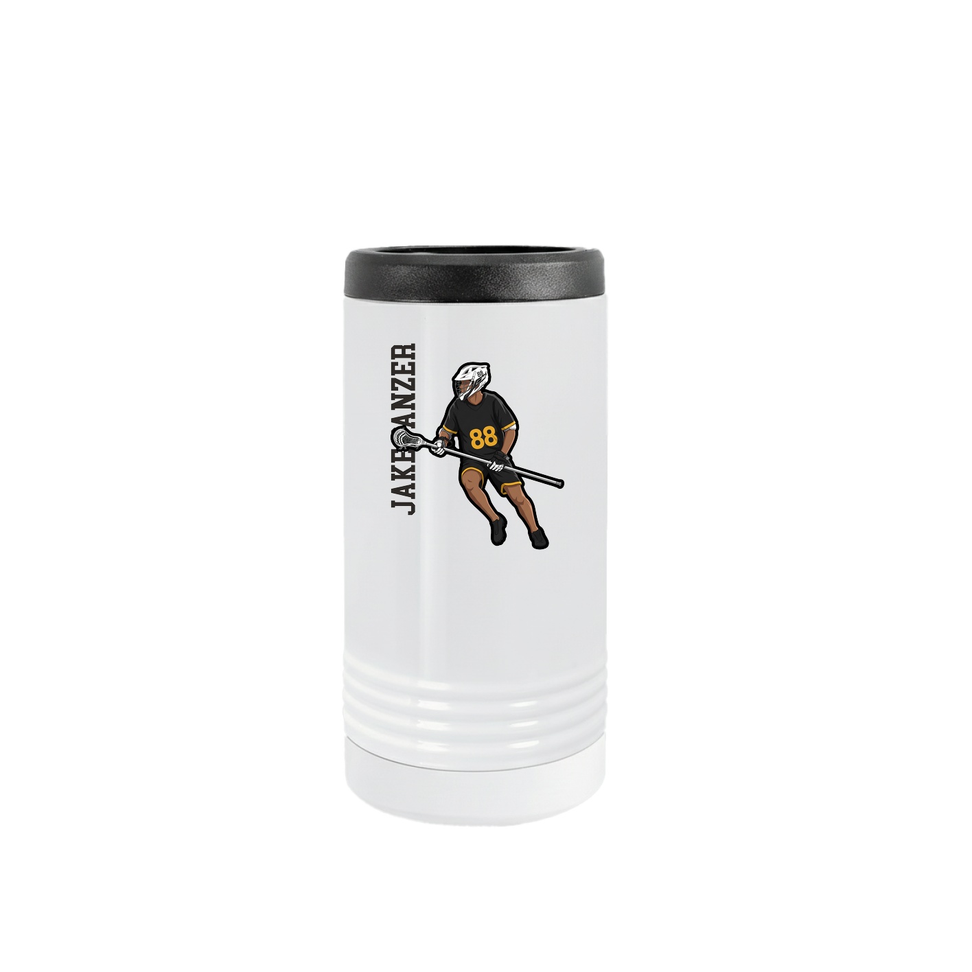 Slim Beverage Holder — Name Vertical in White
