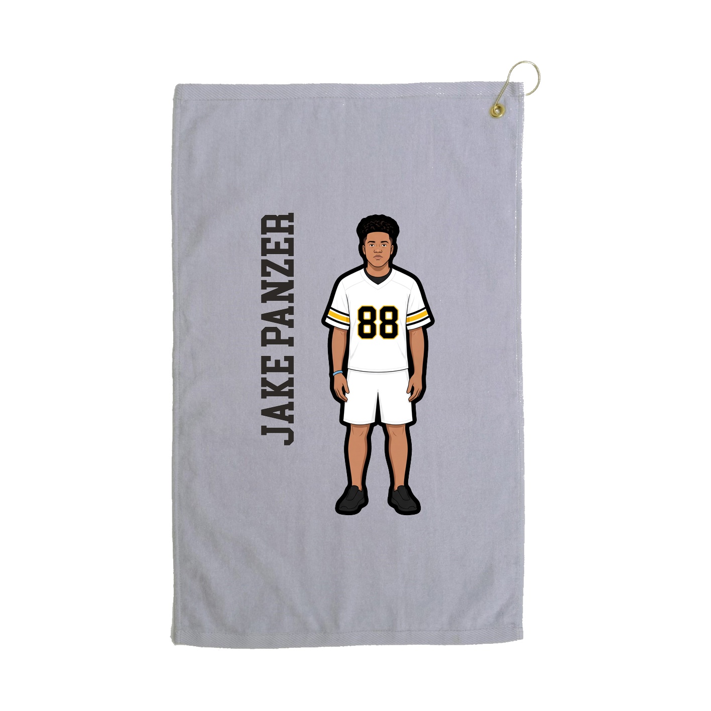 Golf Towel — Name Vertical in Grey