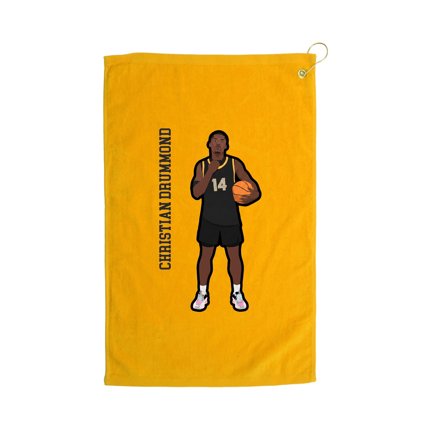 Golf Towel — Name Vertical in Gold