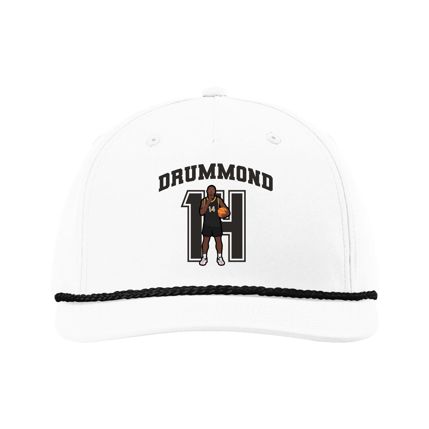 Five-Panel Classic Rope Cap — Number in White