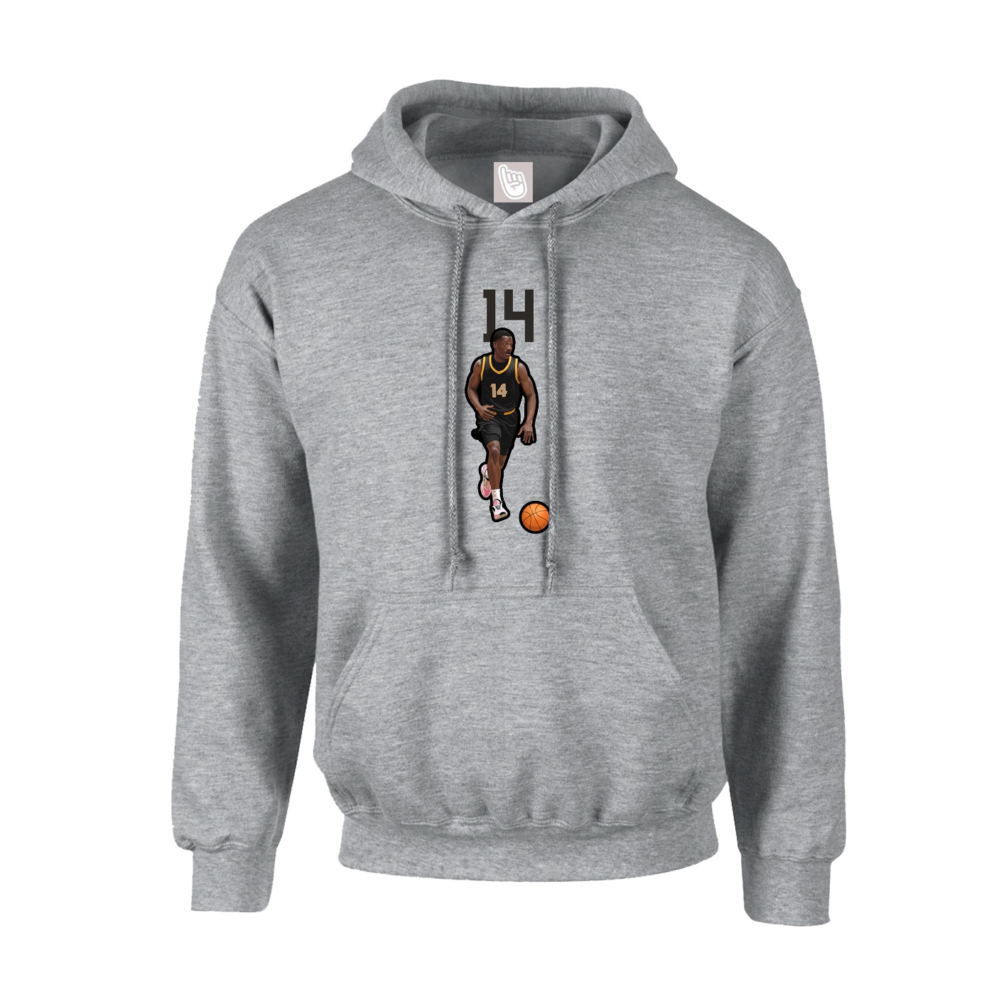 Youth Hoodie — Number Top in Grey