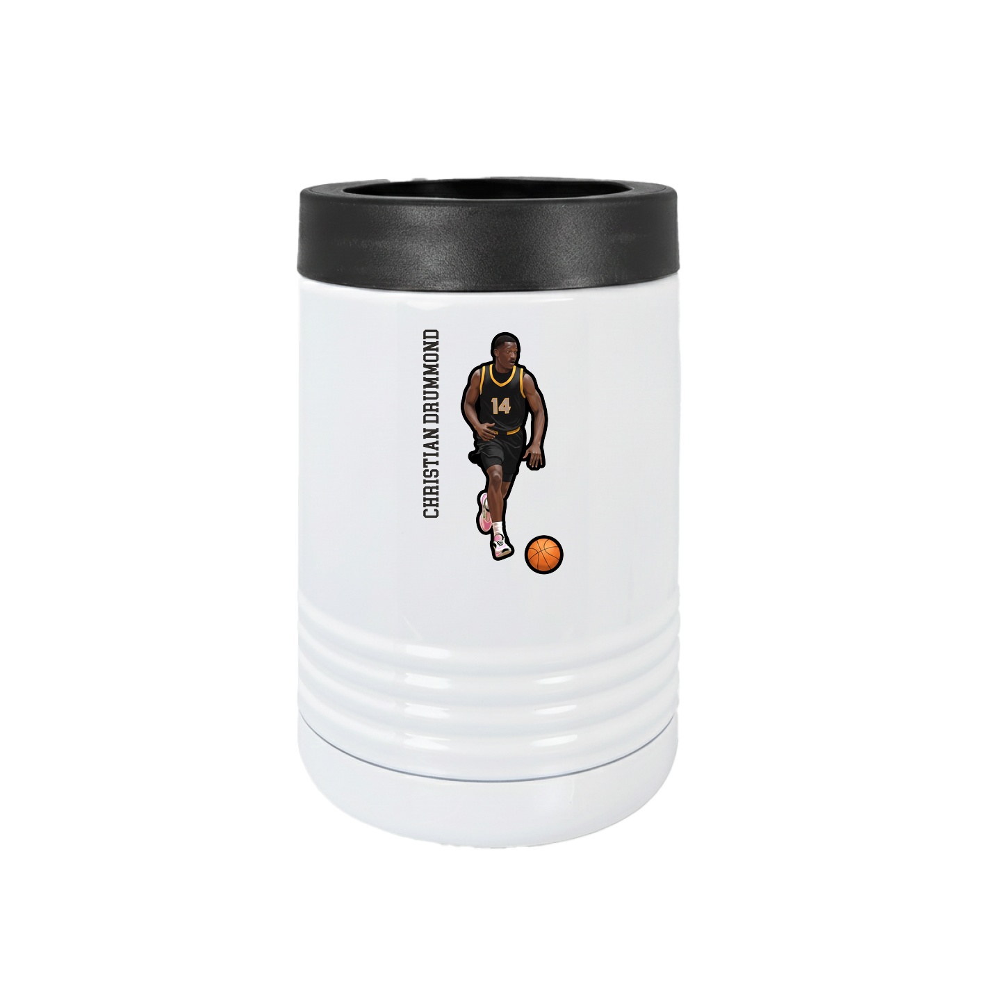 Beverage Holder — Name Vertical in White