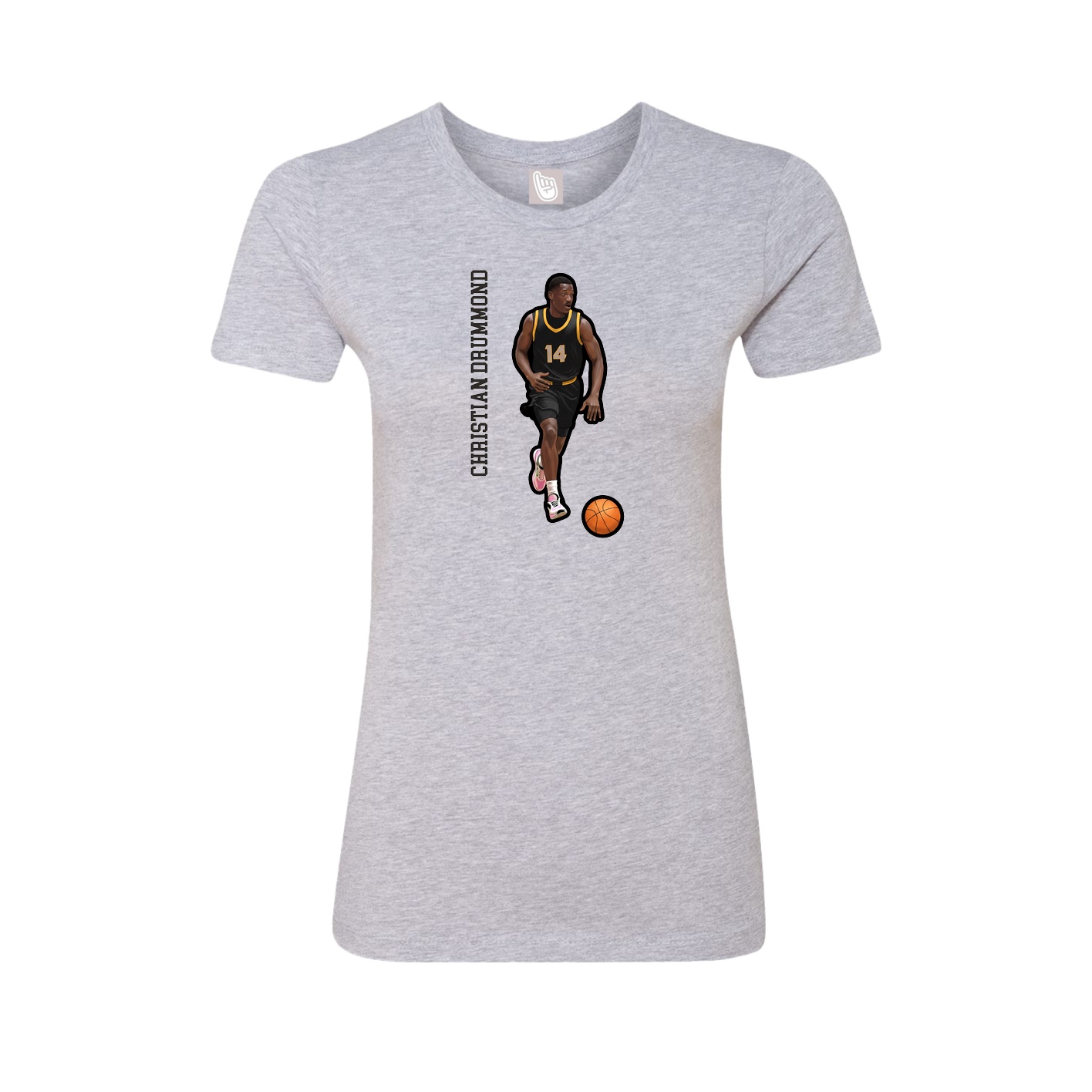 Womens Tee — Name Vertical in Grey