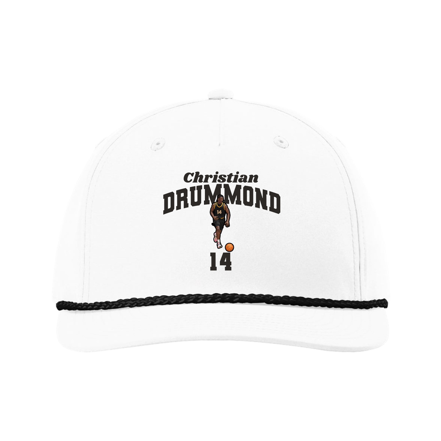 Five-Panel Classic Rope Cap — Signature Arch in White