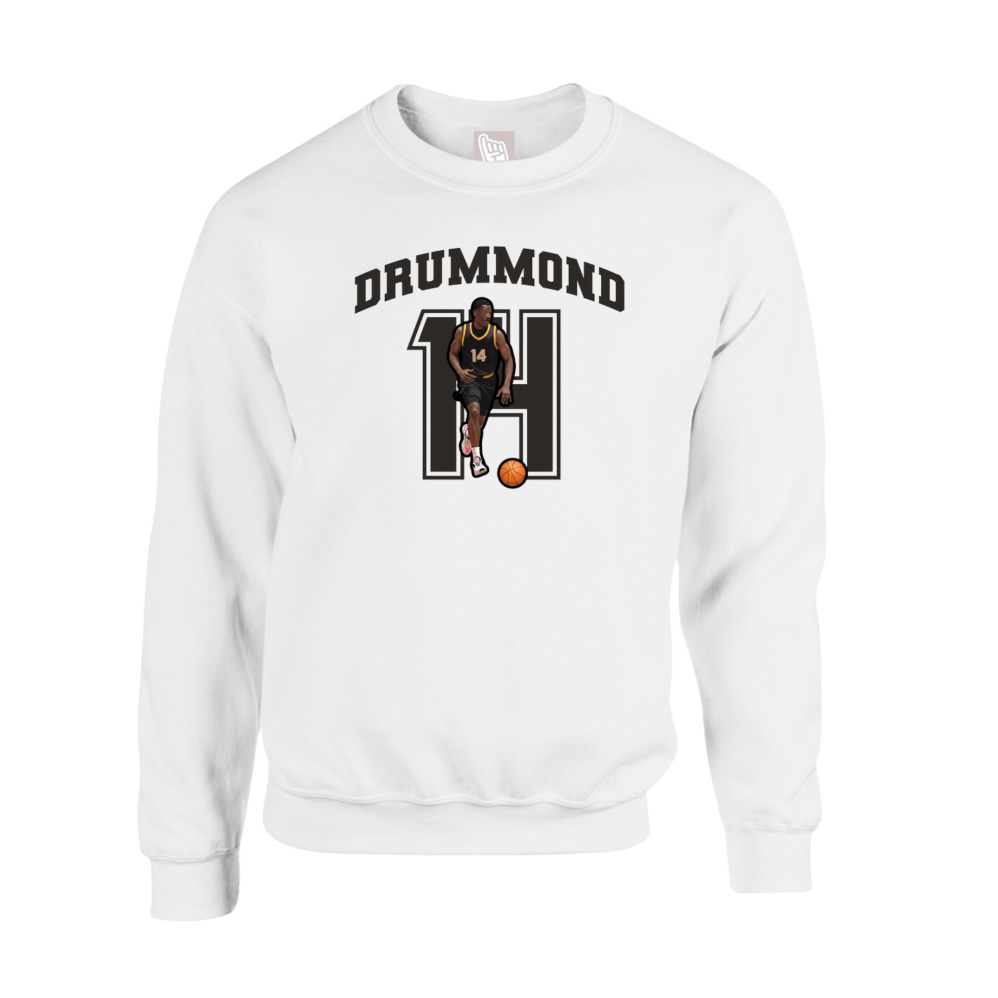 Fleece Crew — Number in White