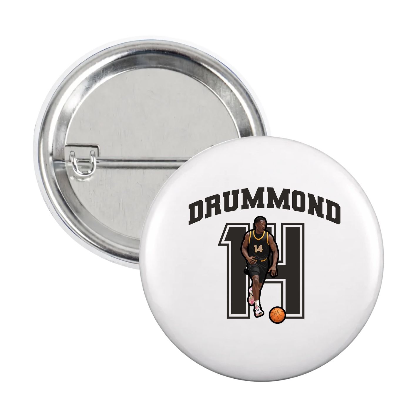 Game Day Button — Number in White