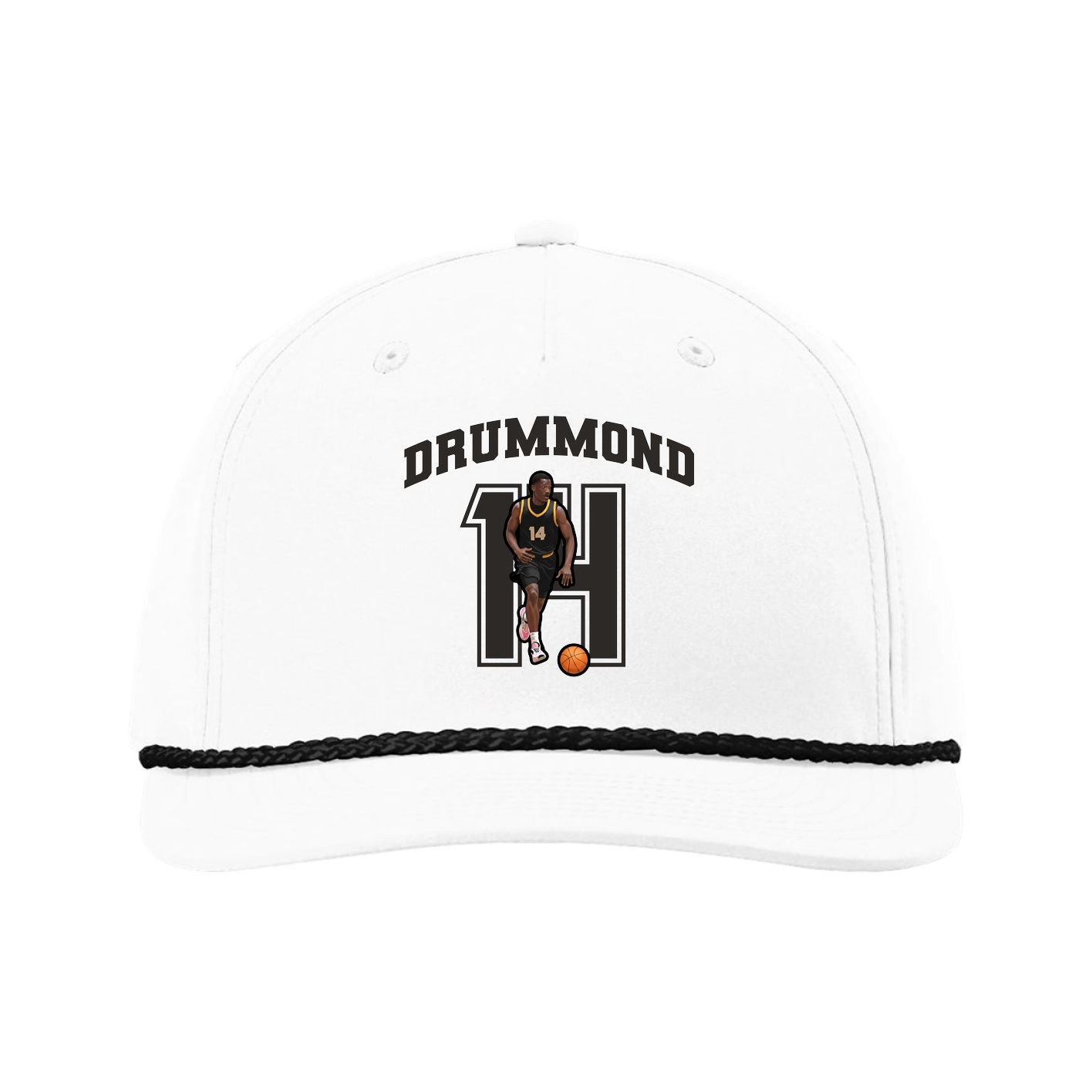 Five-Panel Classic Rope Cap — Number in White