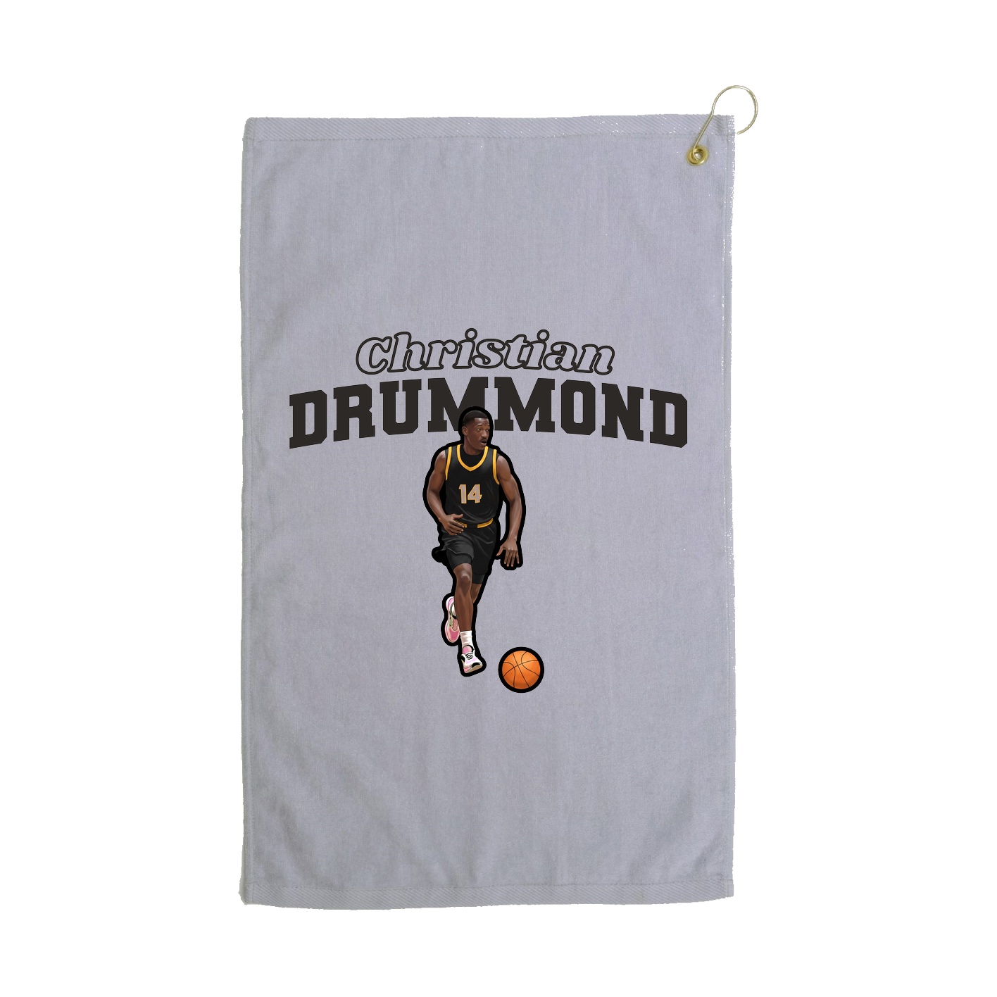 Golf Towel — Name Arch in Grey