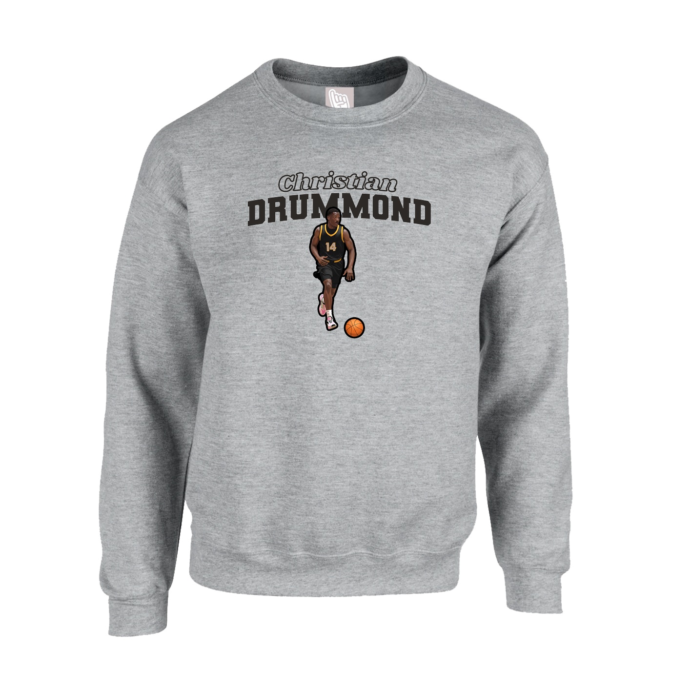 Fleece Crew — Name Arch in Grey