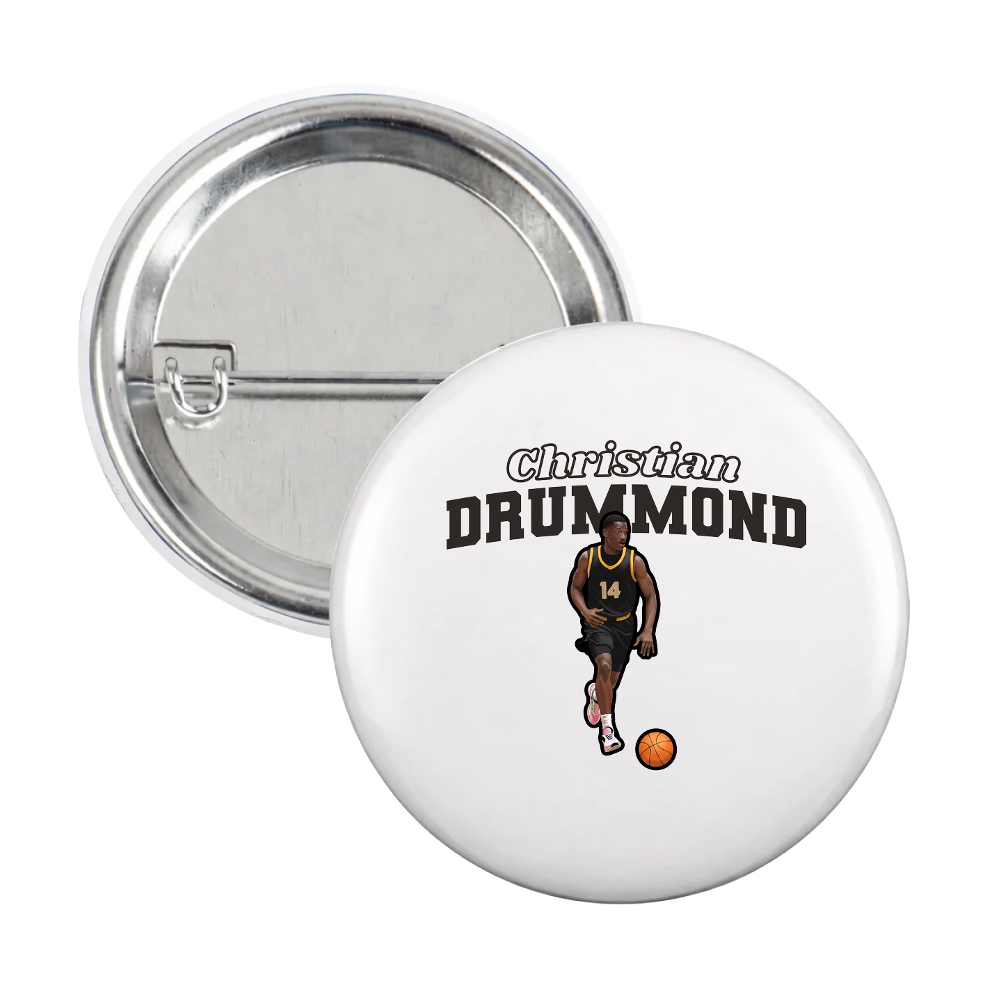 Game Day Button — Name Arch in White