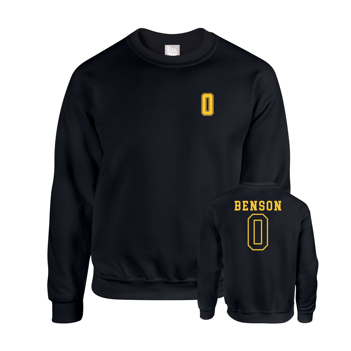 Fleece Crew — Chest Back in Black
