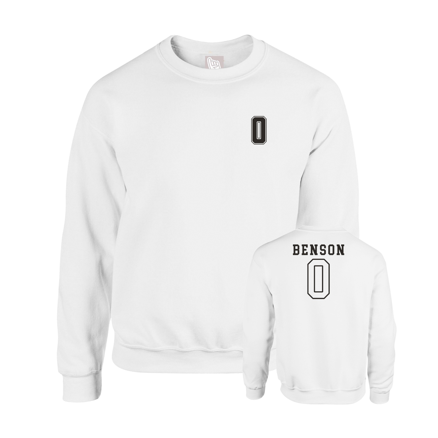 Fleece Crew — Chest Back in White