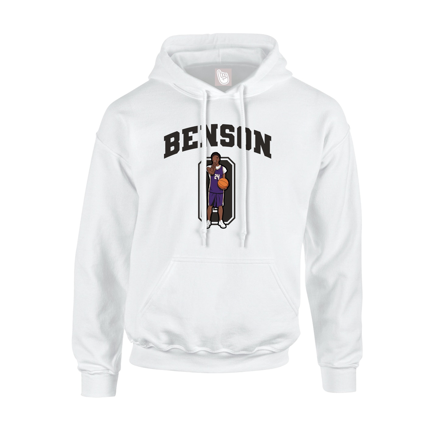 Youth Hoodie — Number in White