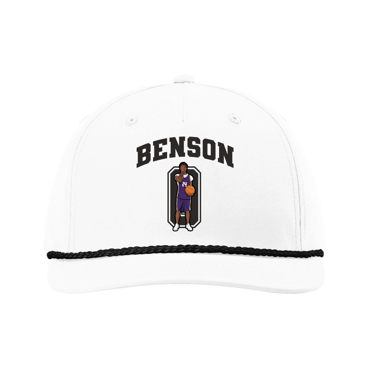 Five-Panel Classic Rope Cap — Number in White