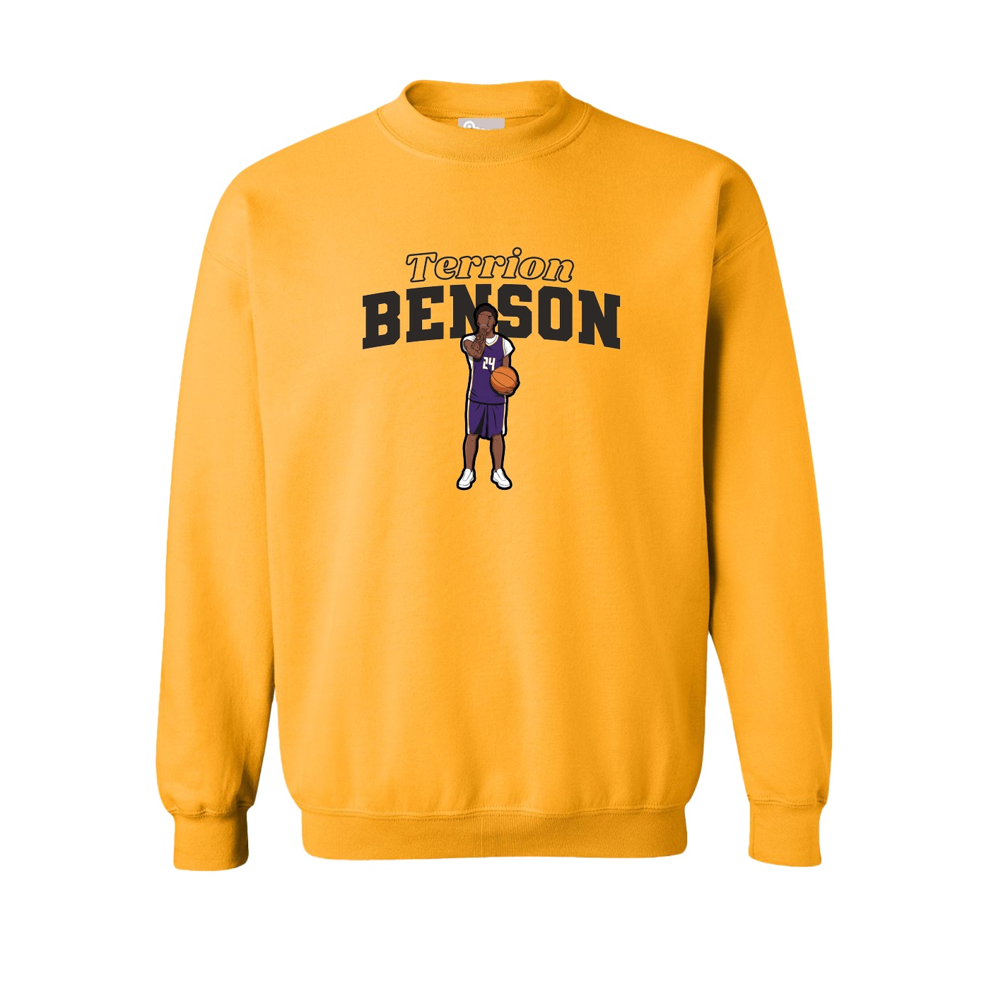 Fleece Crew — Name Arch in Gold
