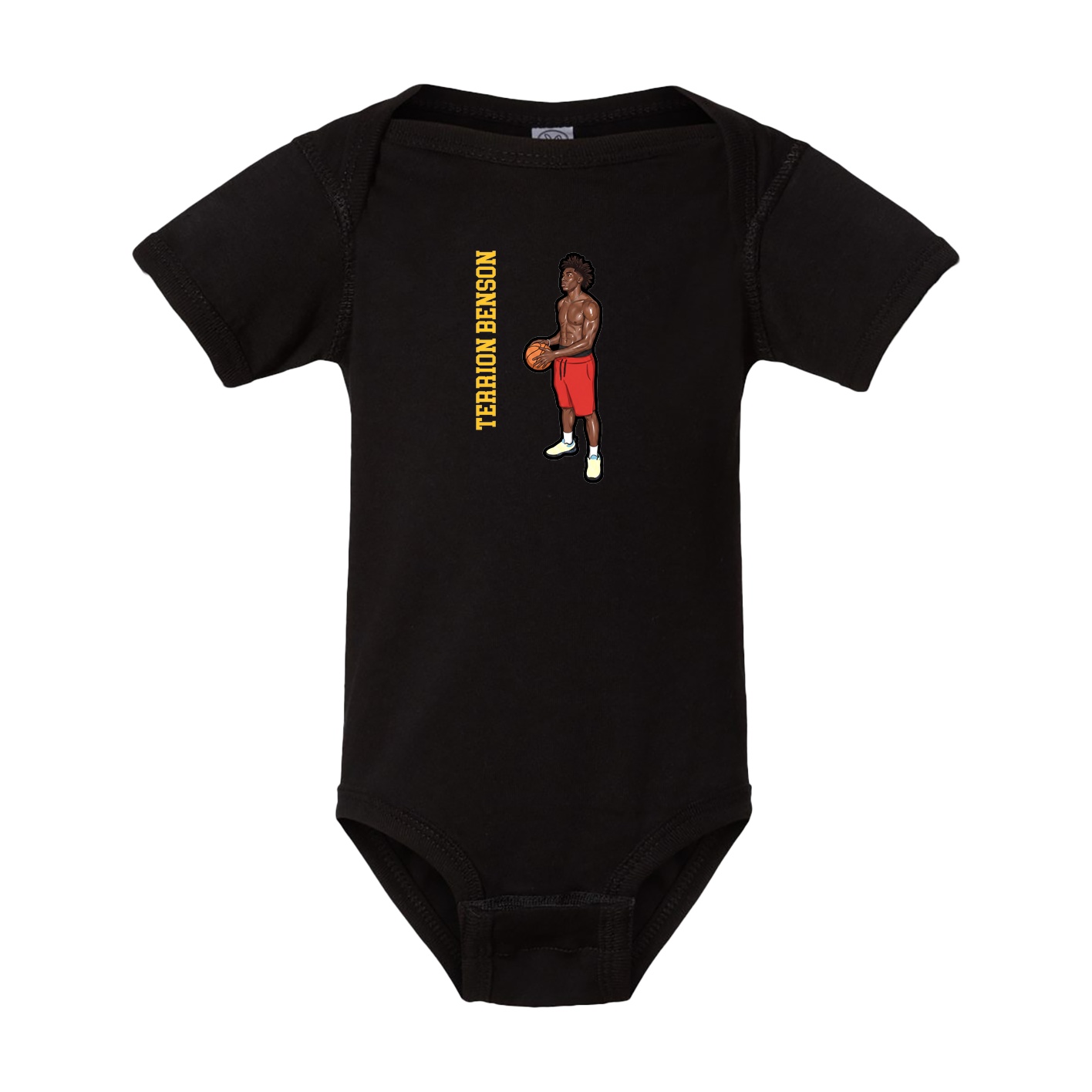 Baby Onesie — Name Vertical in Black