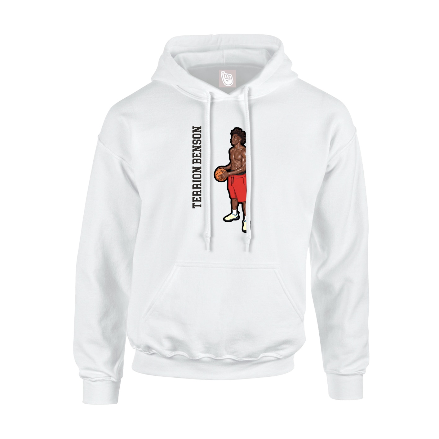 Youth Hoodie — Name Vertical in White