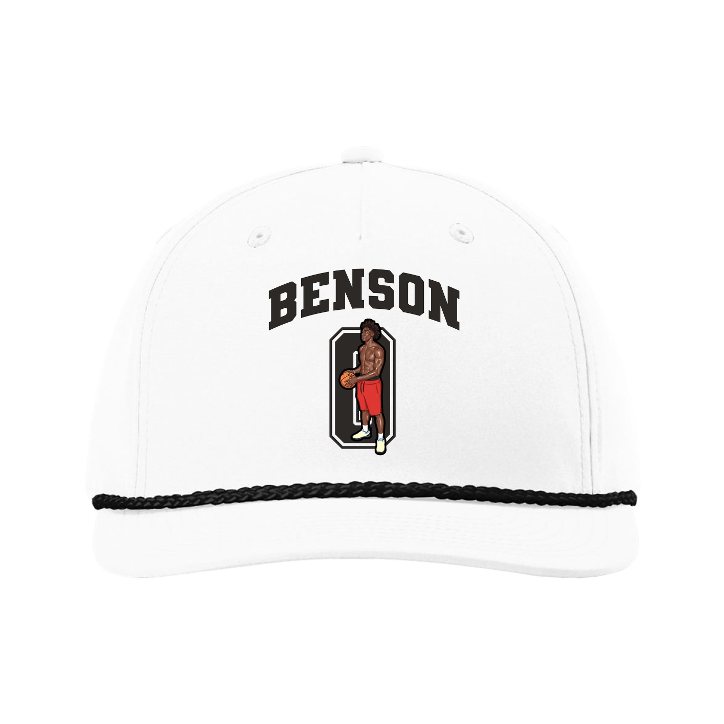 Five-Panel Classic Rope Cap — Number in White