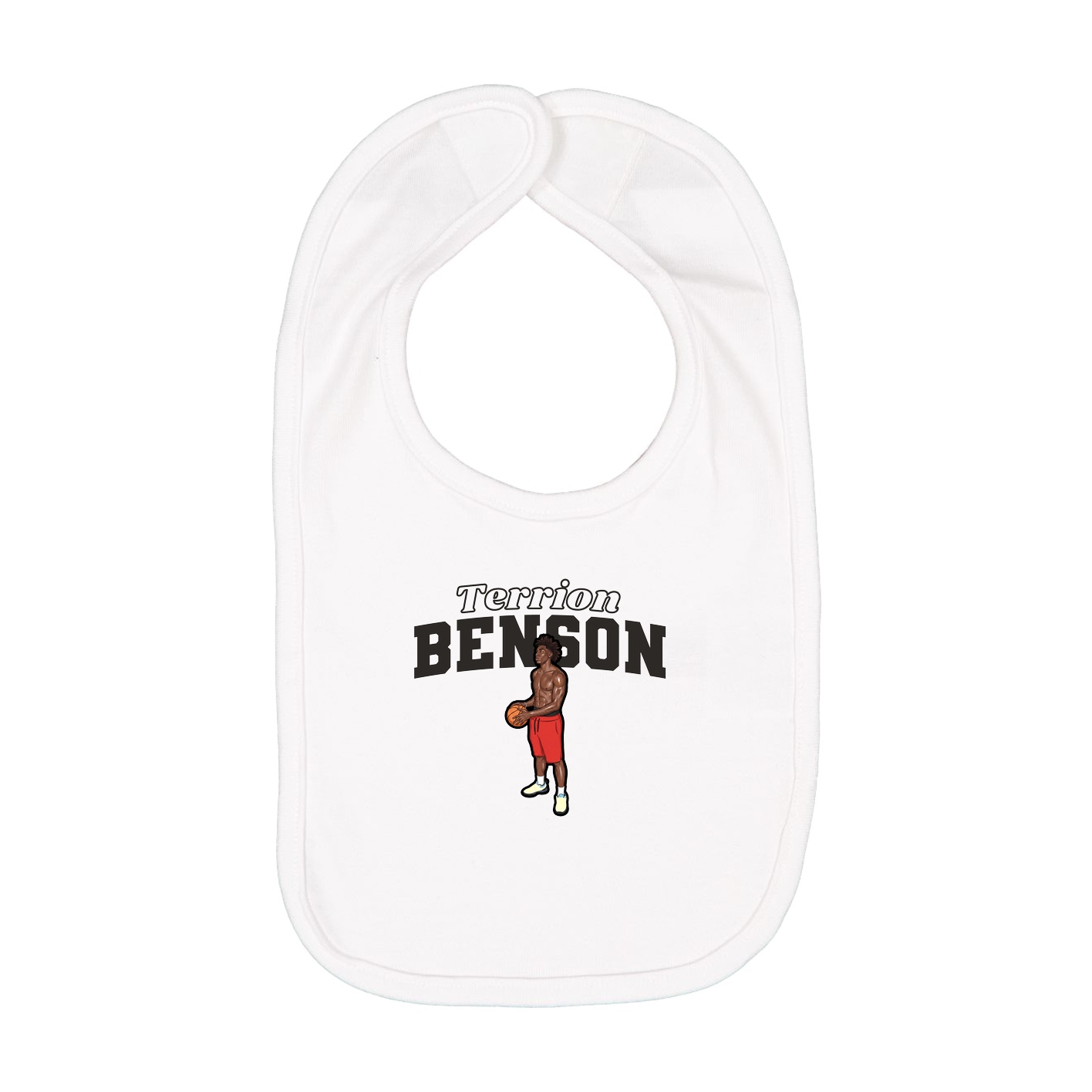 Infant Bib — Name Arch in White