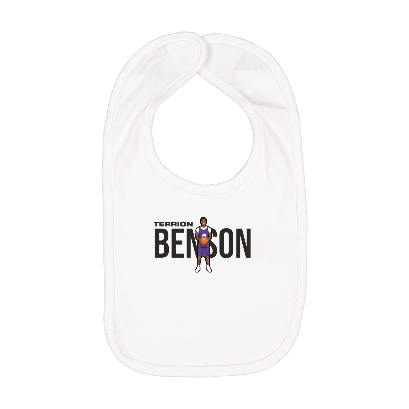 Infant Bib — Player Name in White