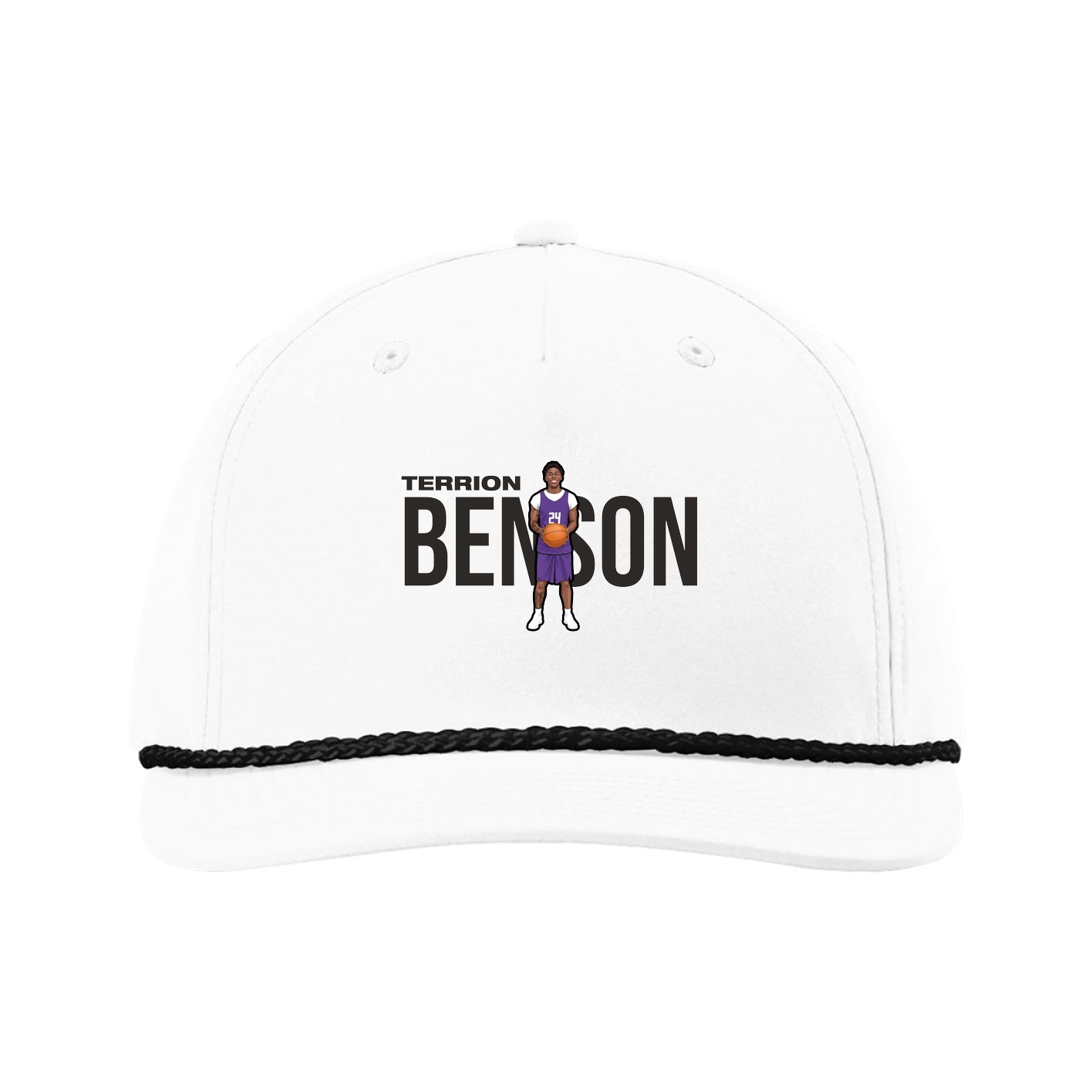 Five-Panel Classic Rope Cap — Player Name in White
