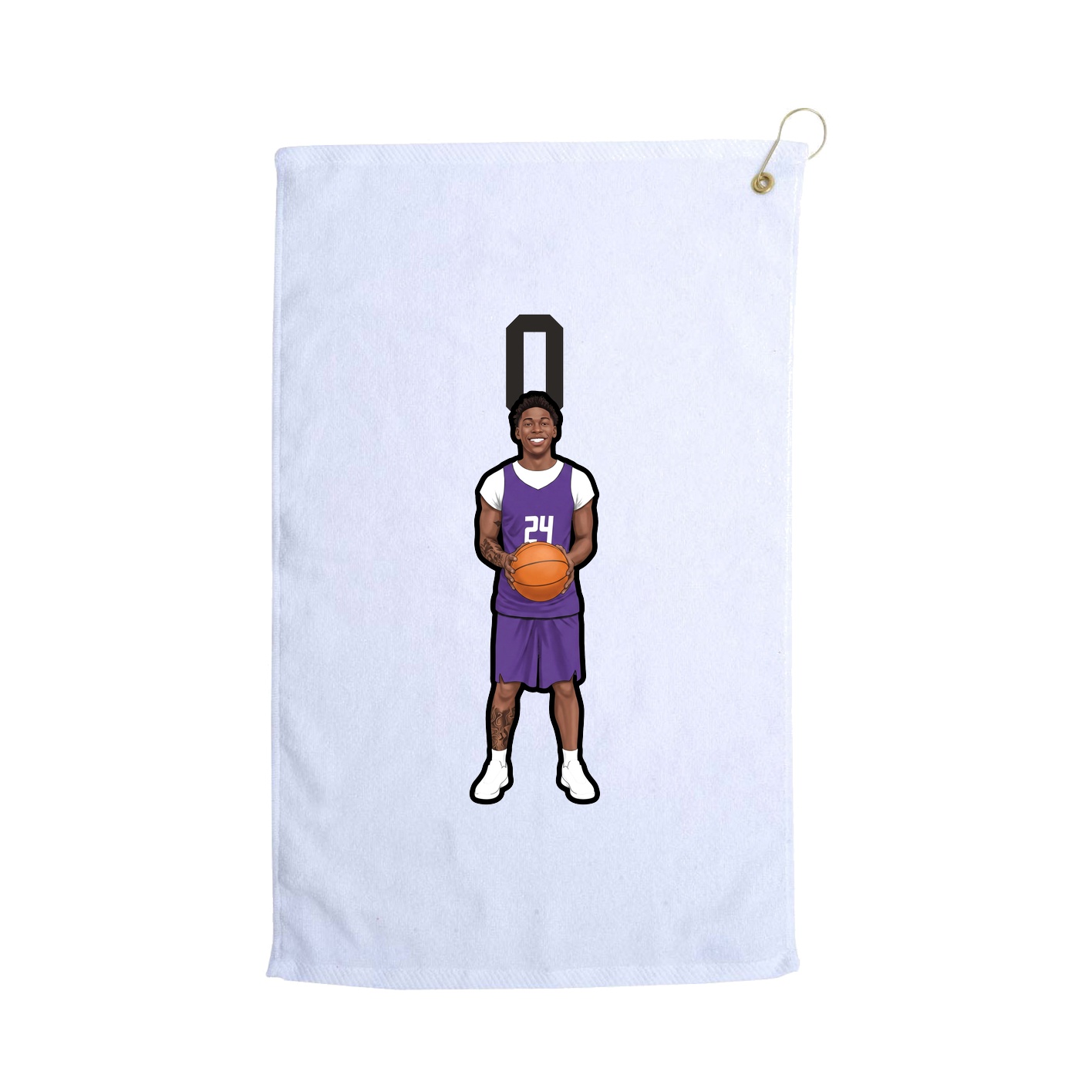 Golf Towel — Number Top in White