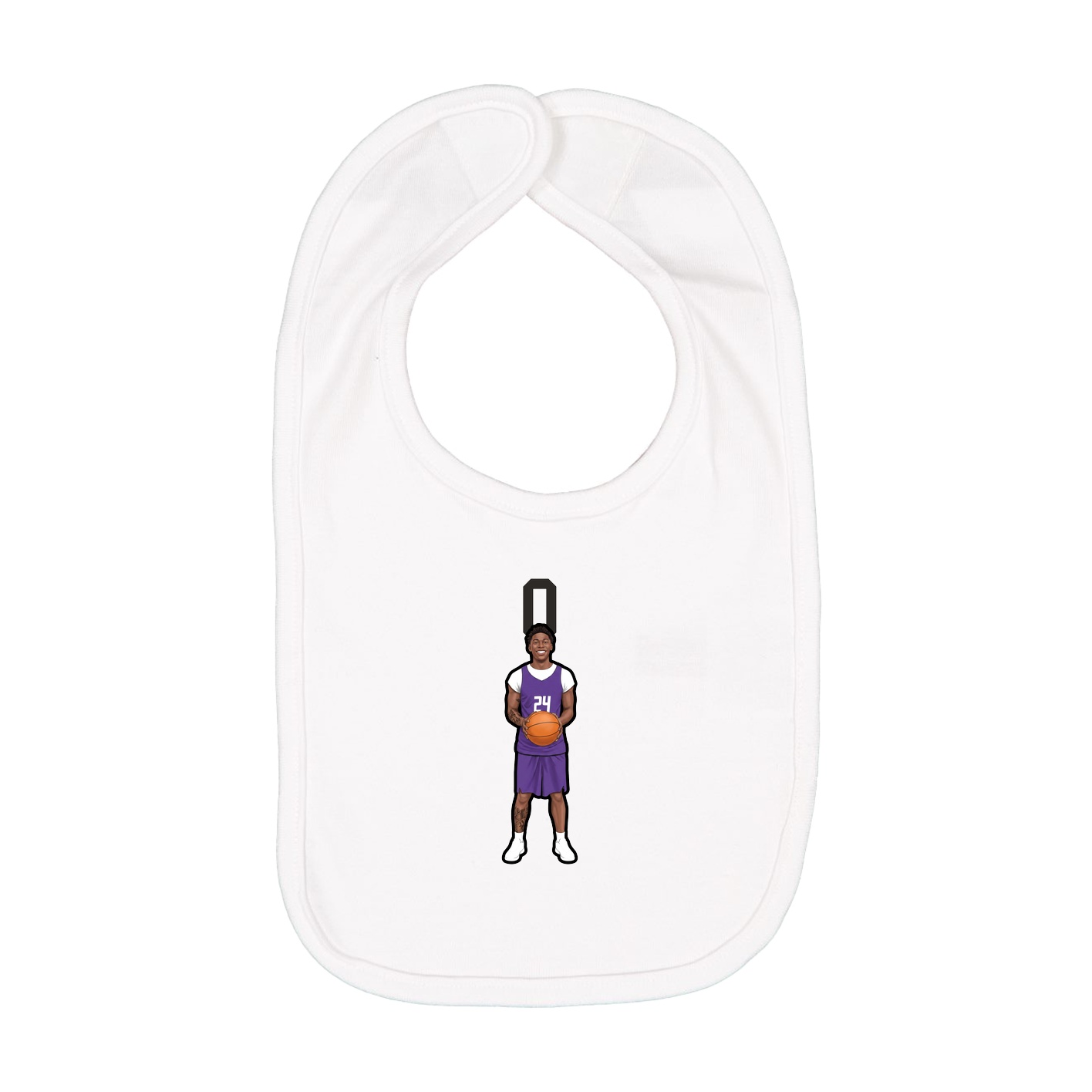 Infant Bib — Number Top in White