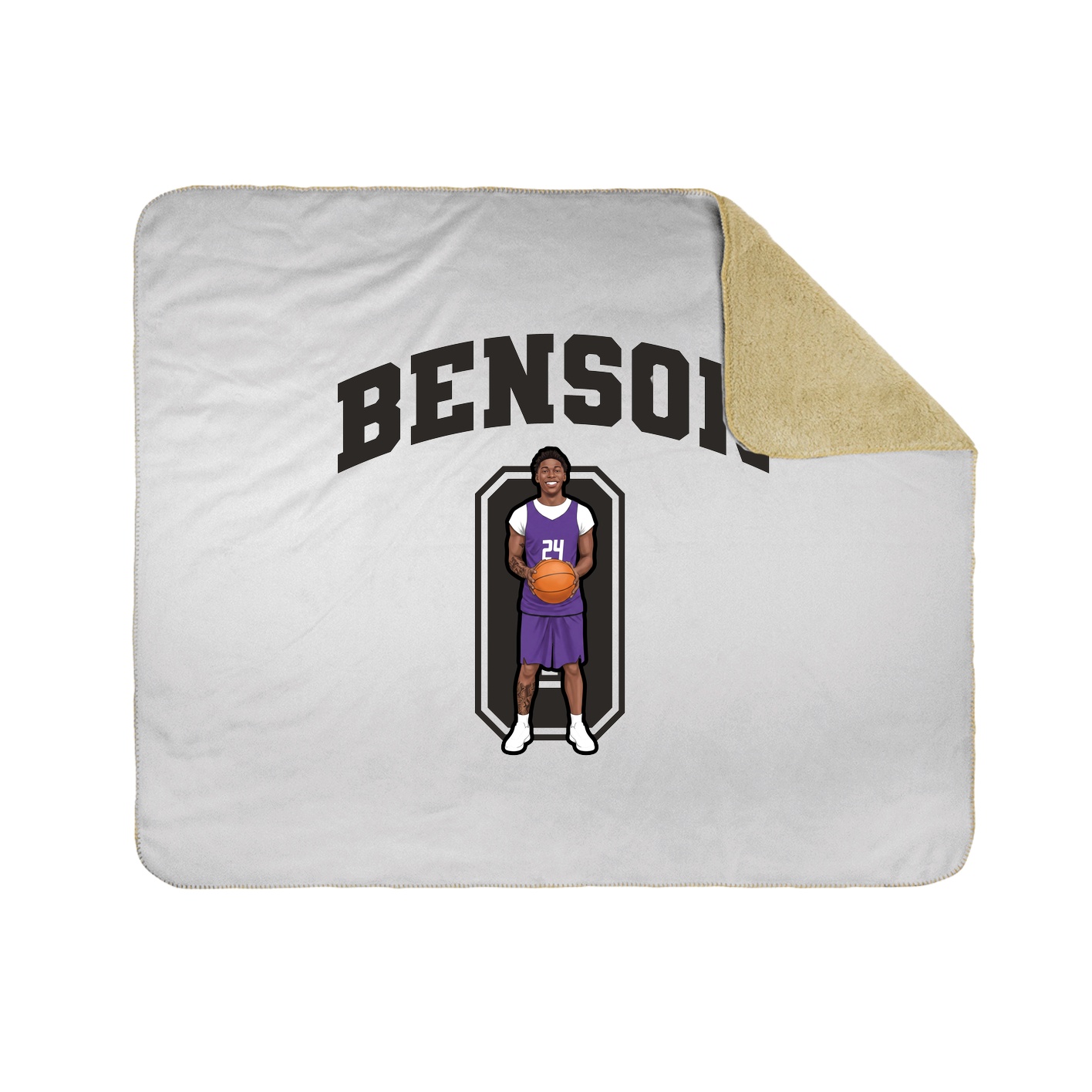 Throw Blanket — Number in White
