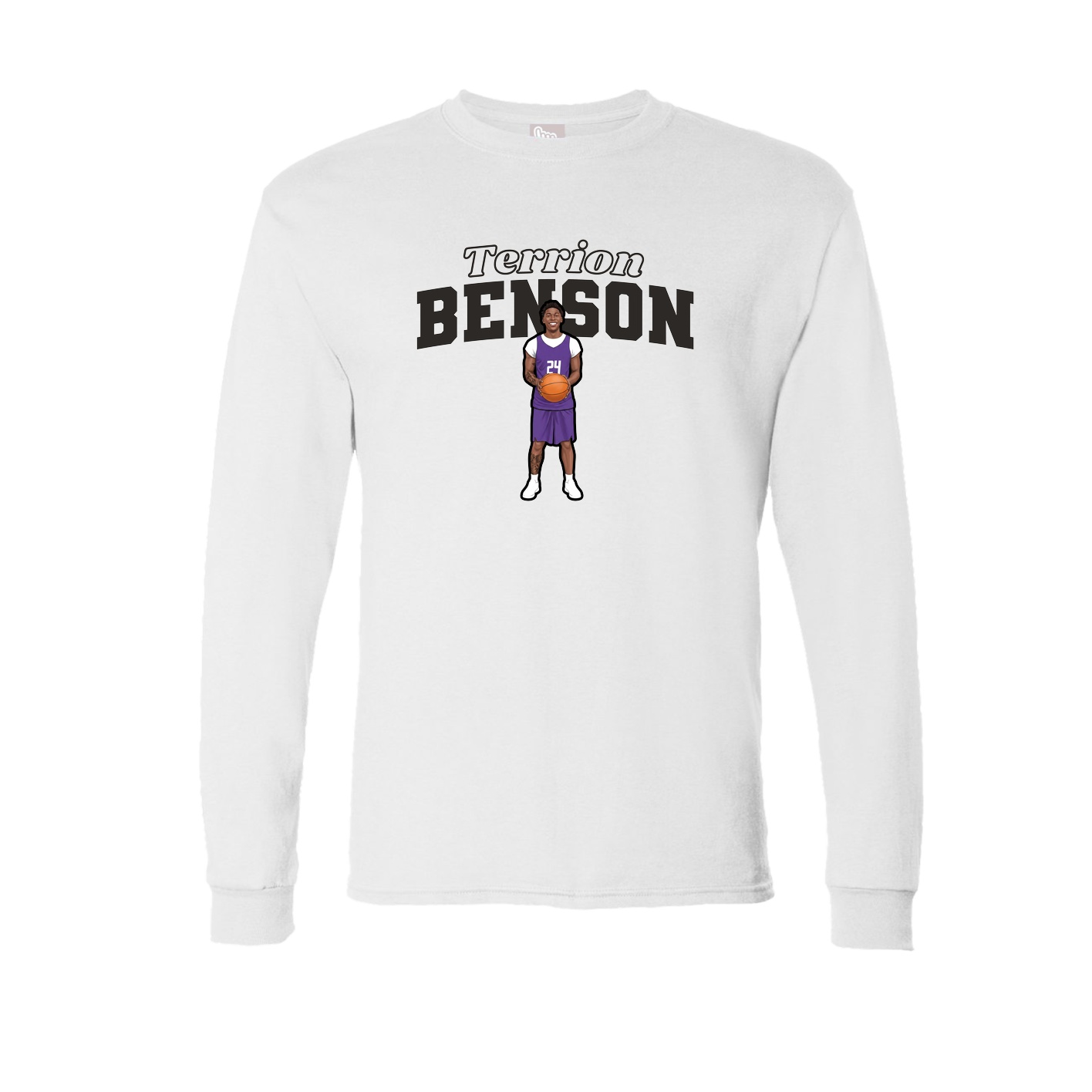 Long Sleeve Tee — Name Arch in White