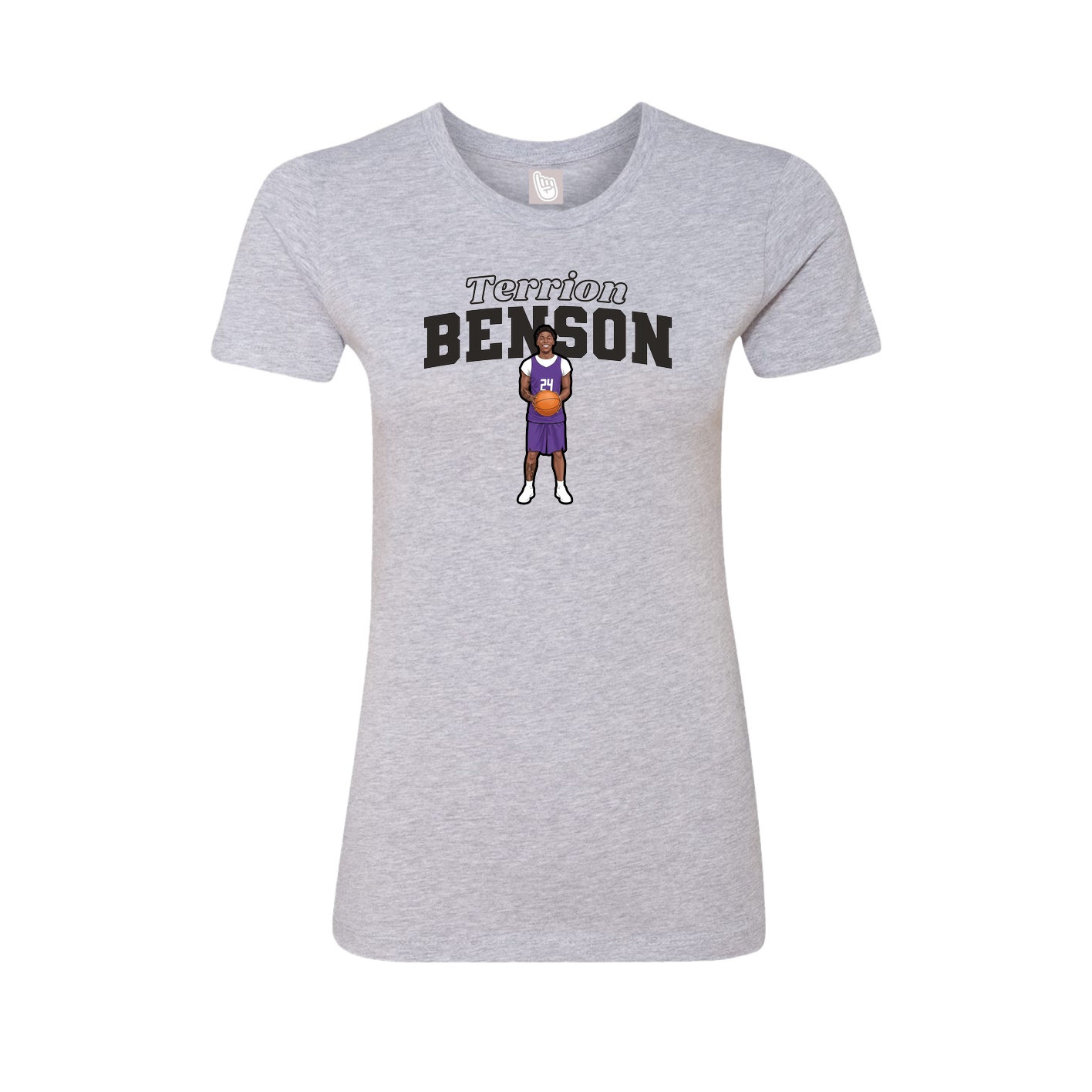 Womens Tee — Name Arch in Grey