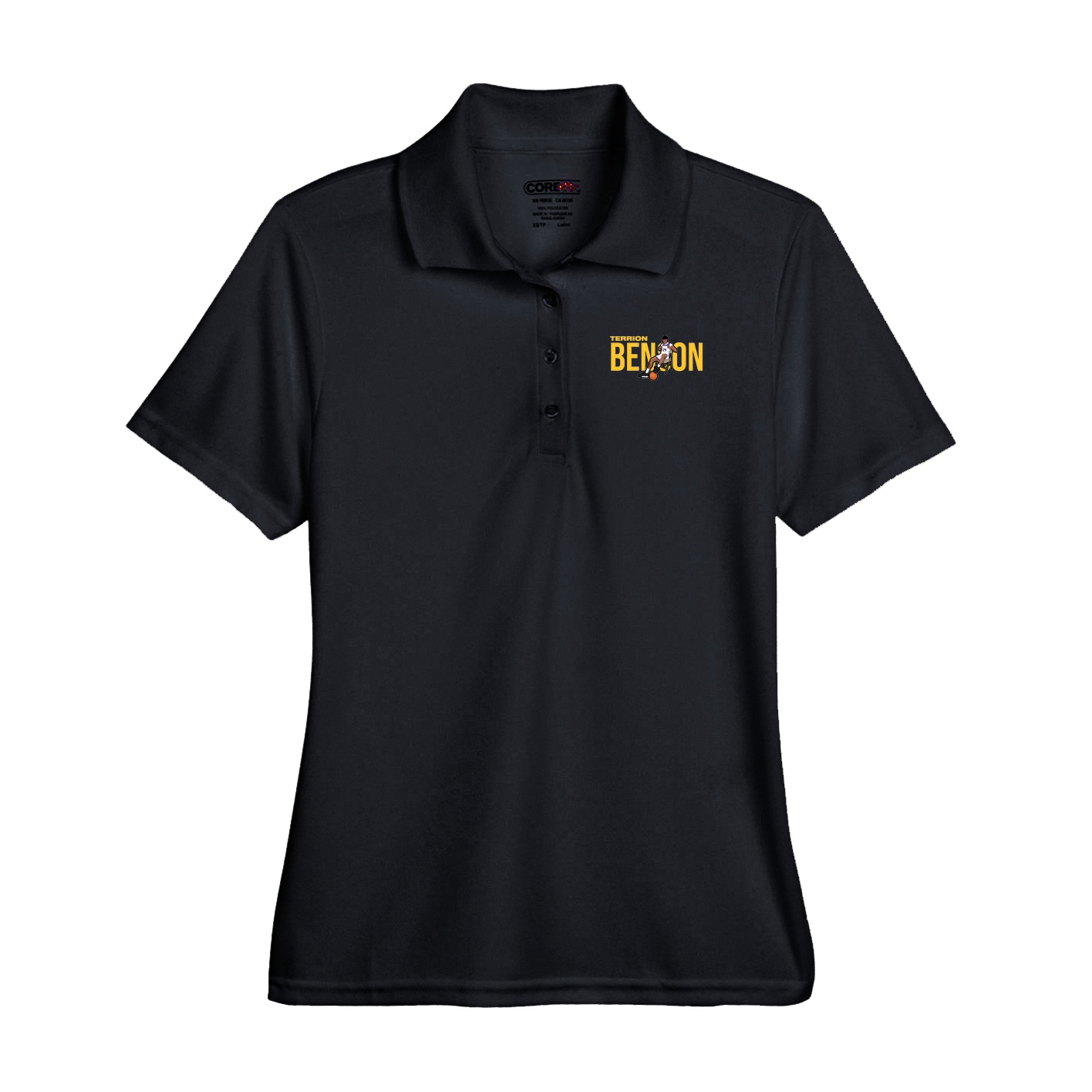 Performance Polo — Player Name in Black