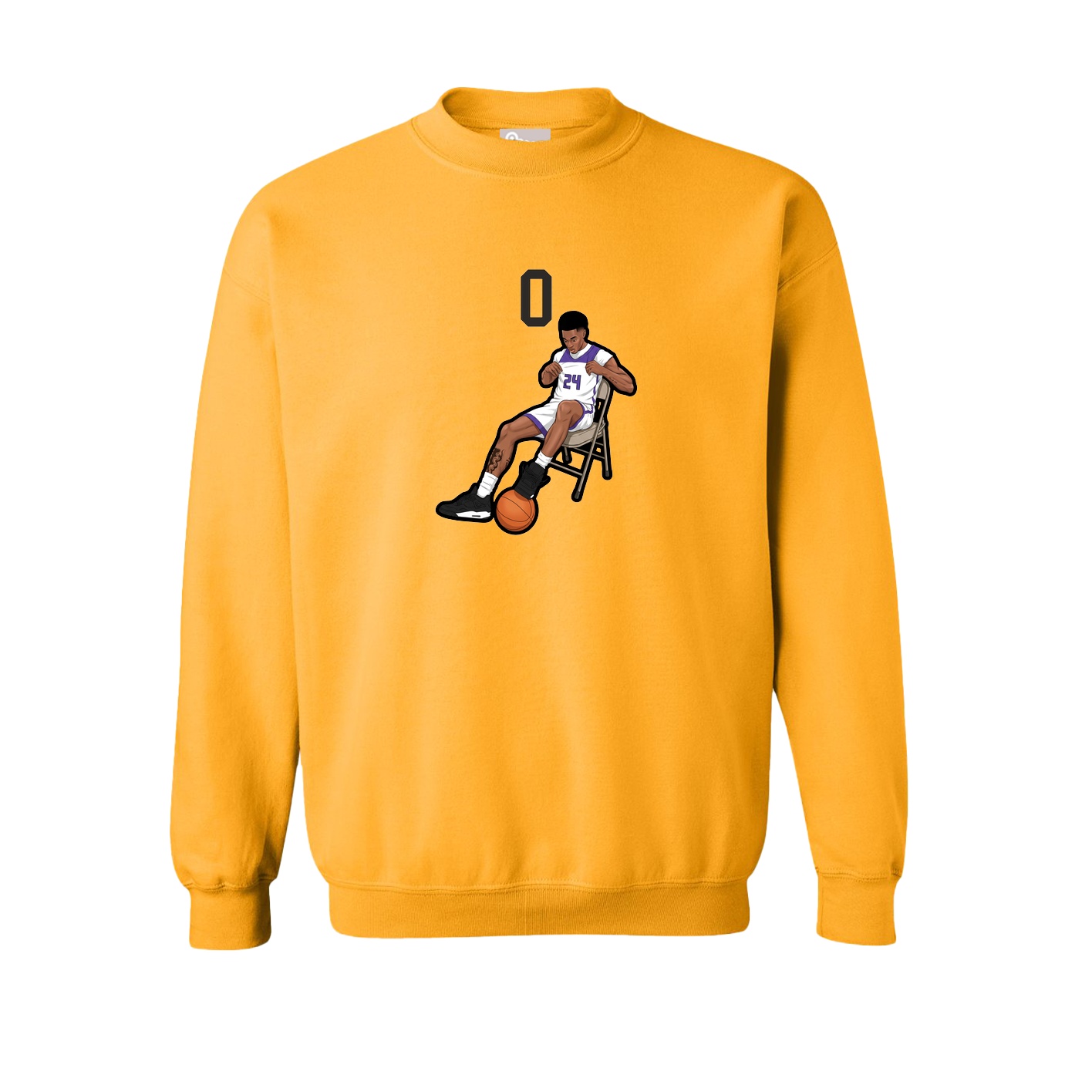 Fleece Crew — Number Top in Gold